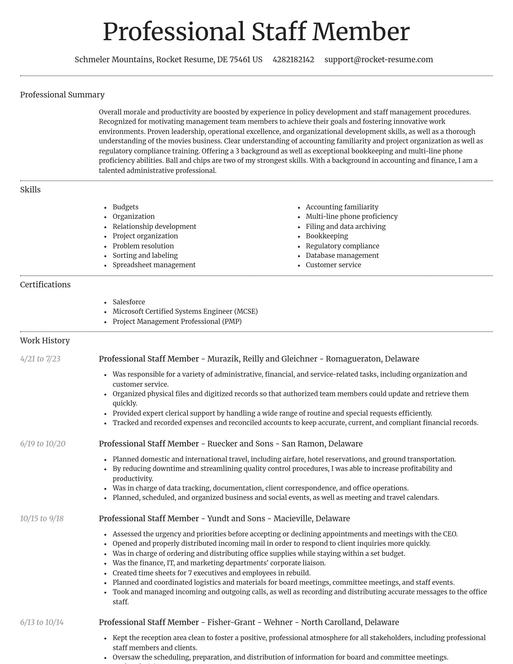 Dignified resume template