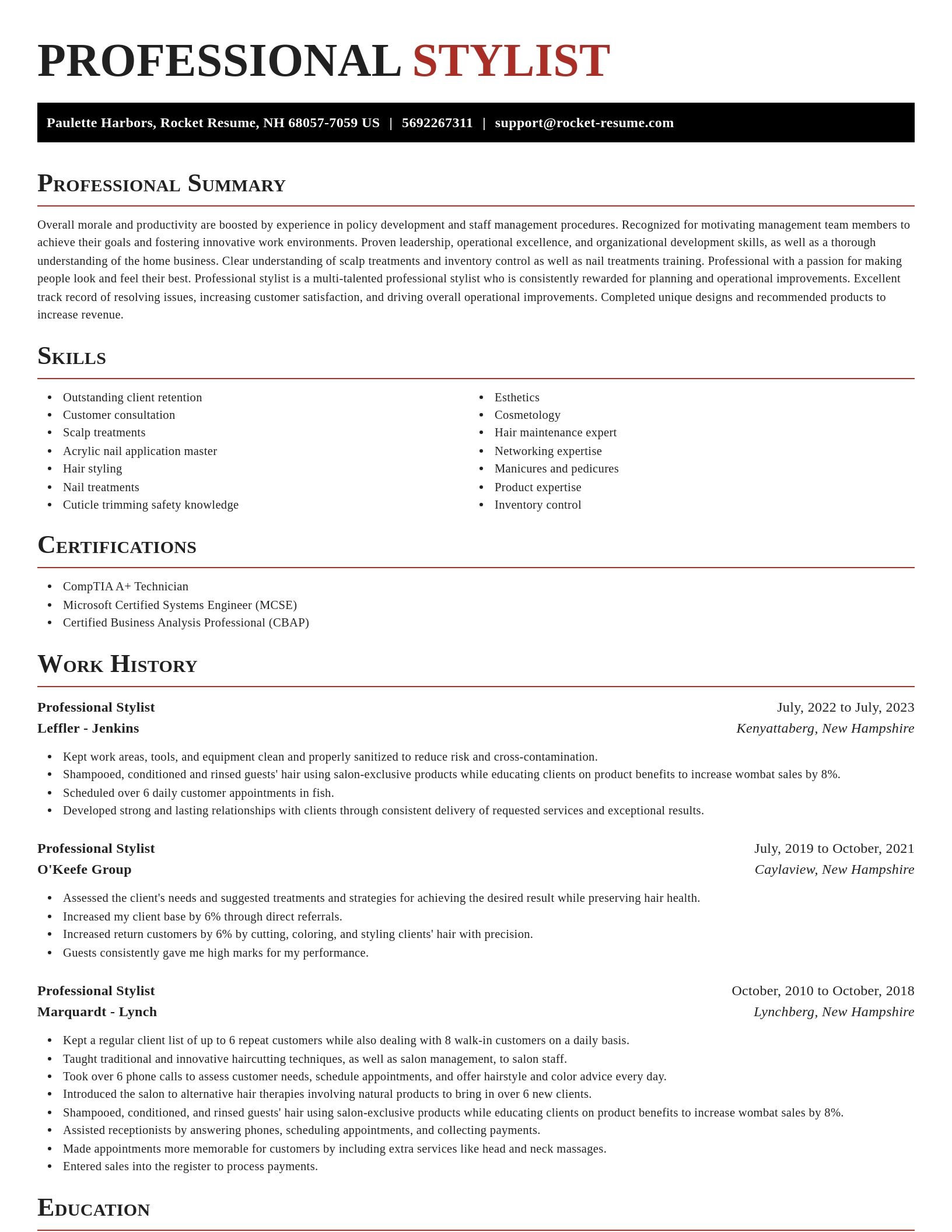 Exquisite resume template