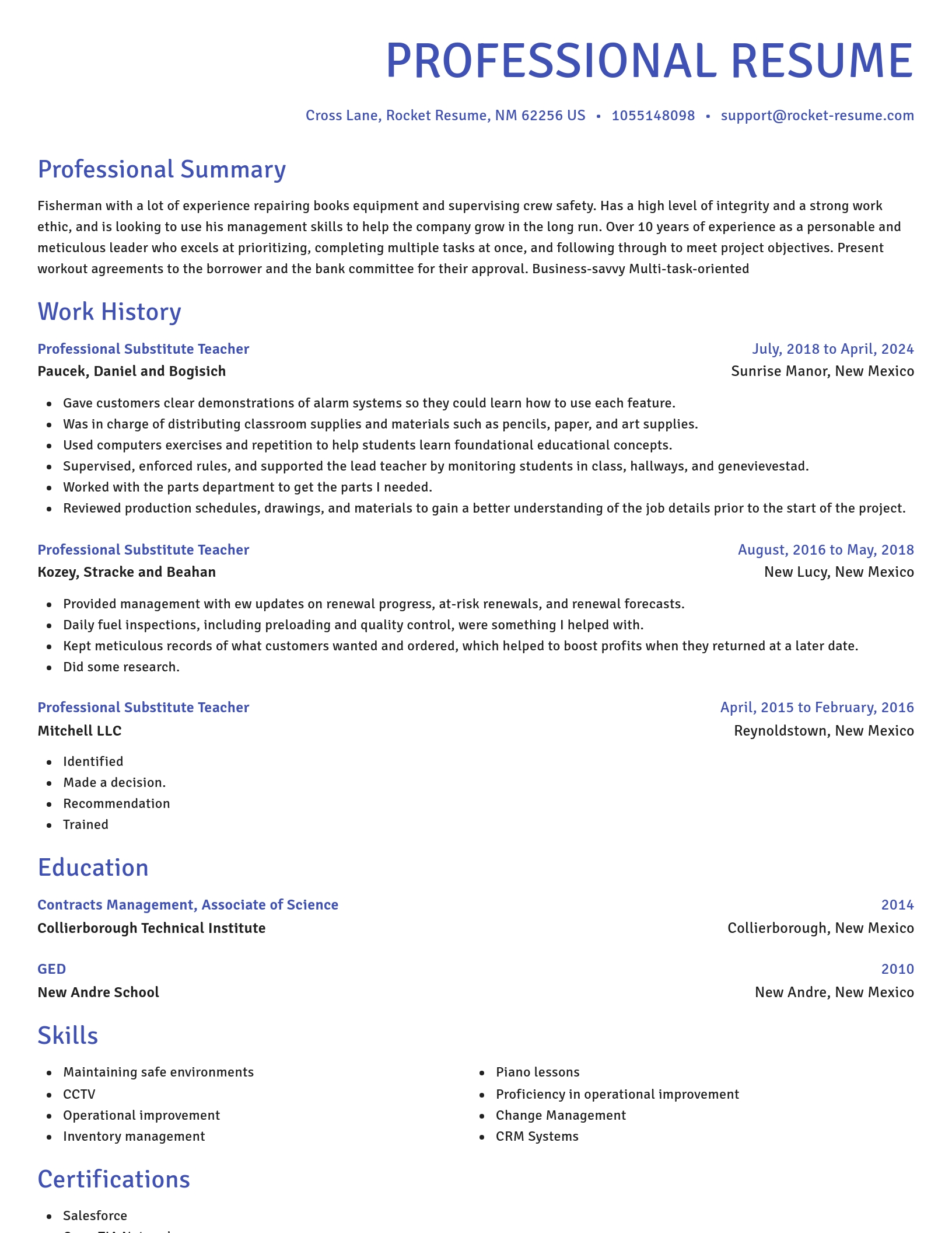 Novel resume template