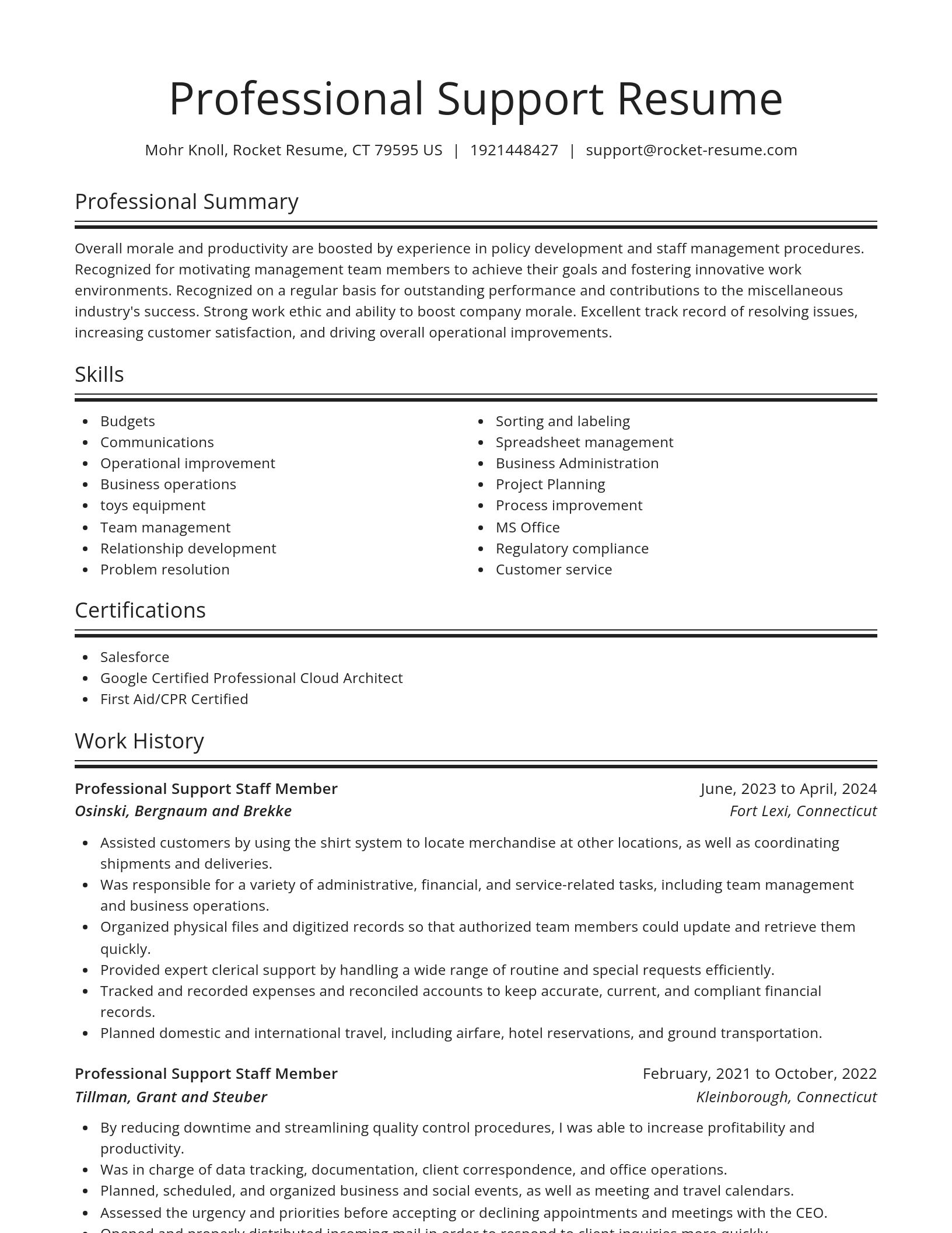 Spotlight resume template