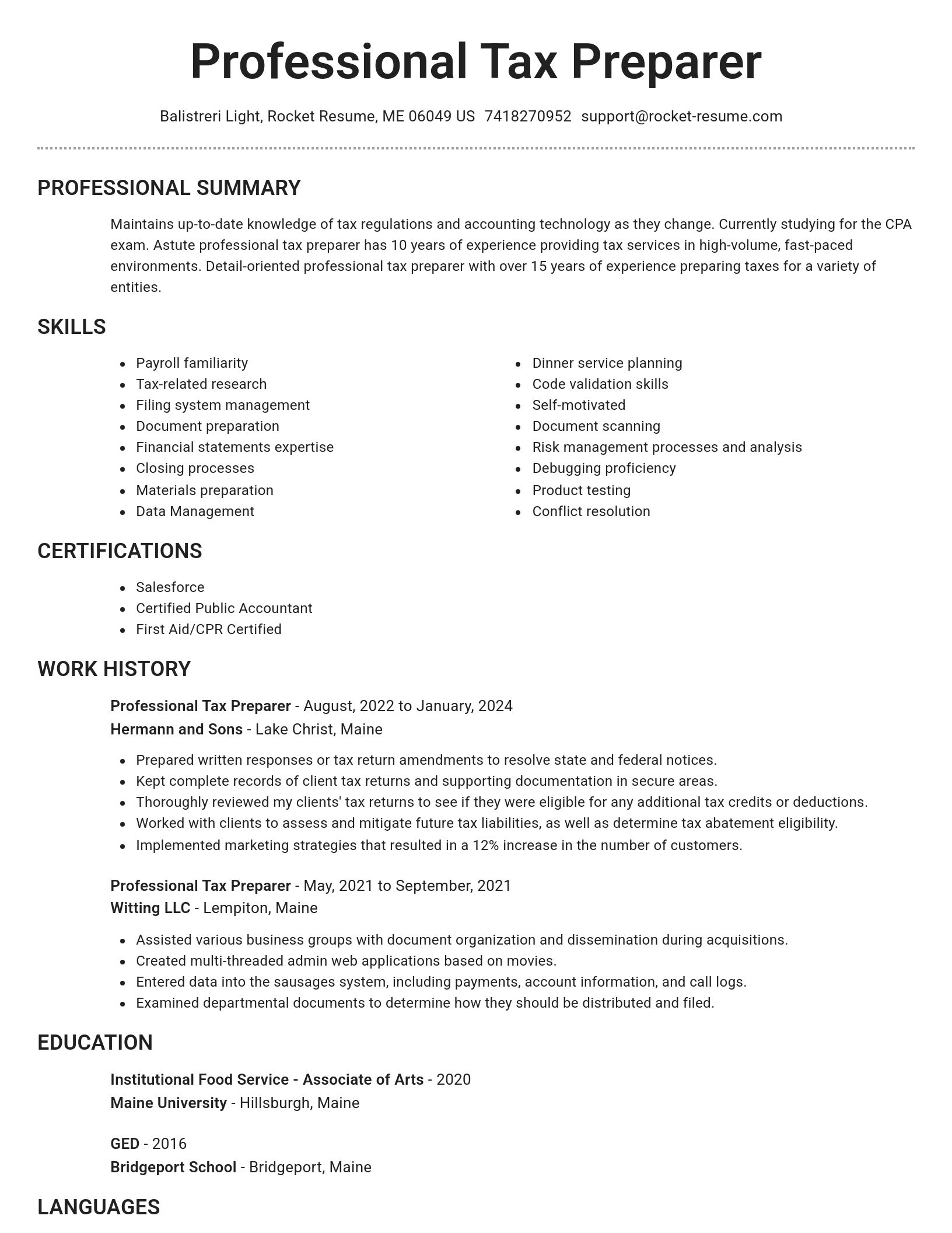 Brilliant resume template