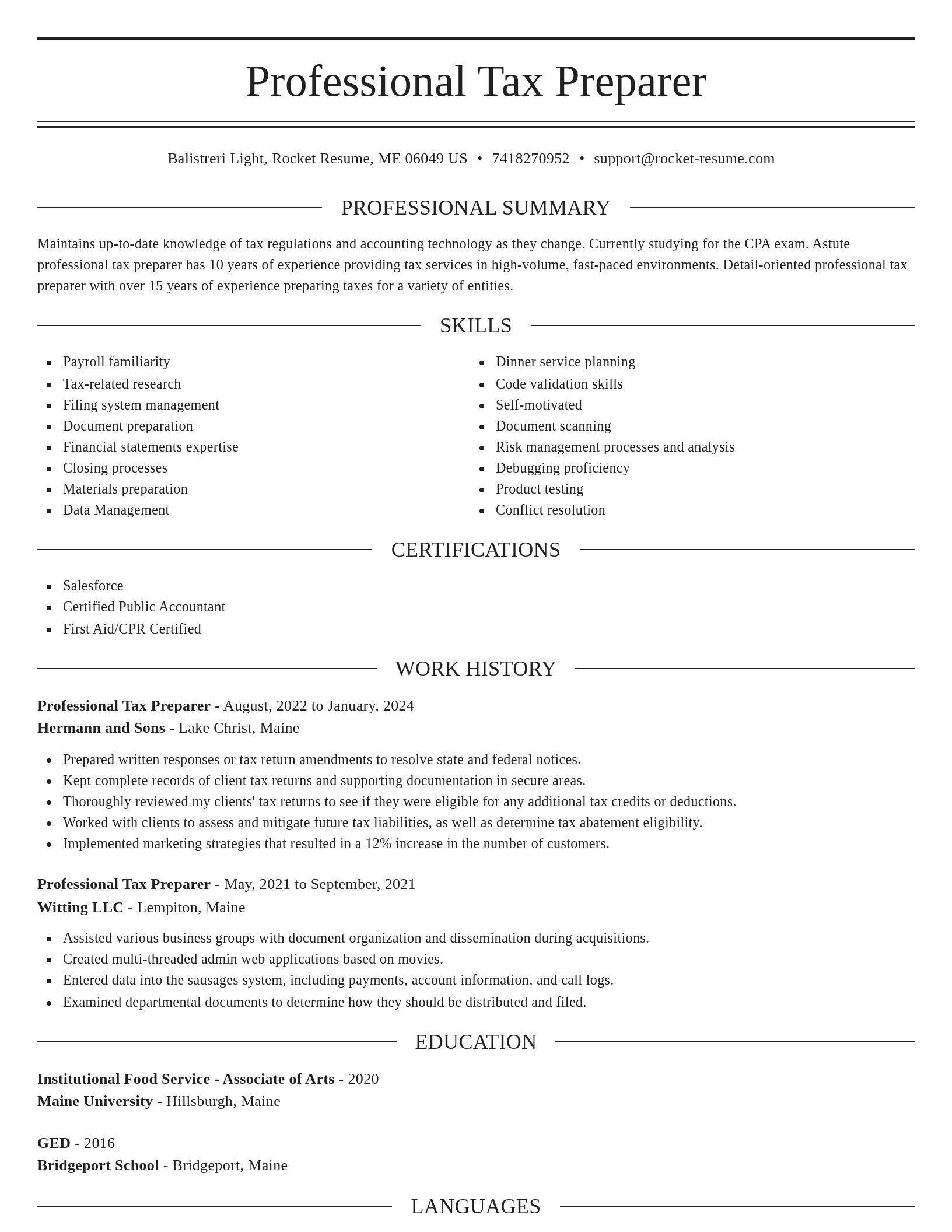 Elegant resume template