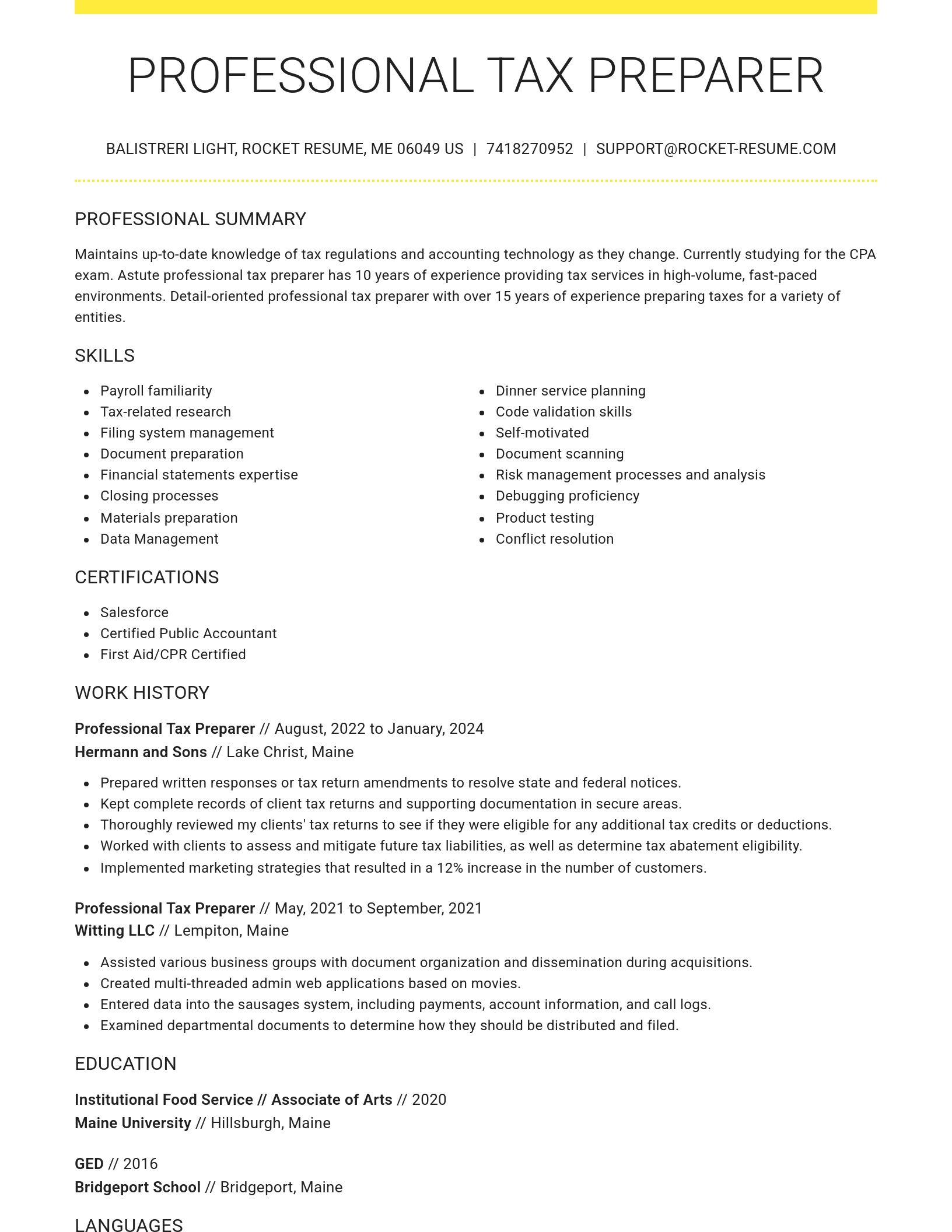 Grand resume template