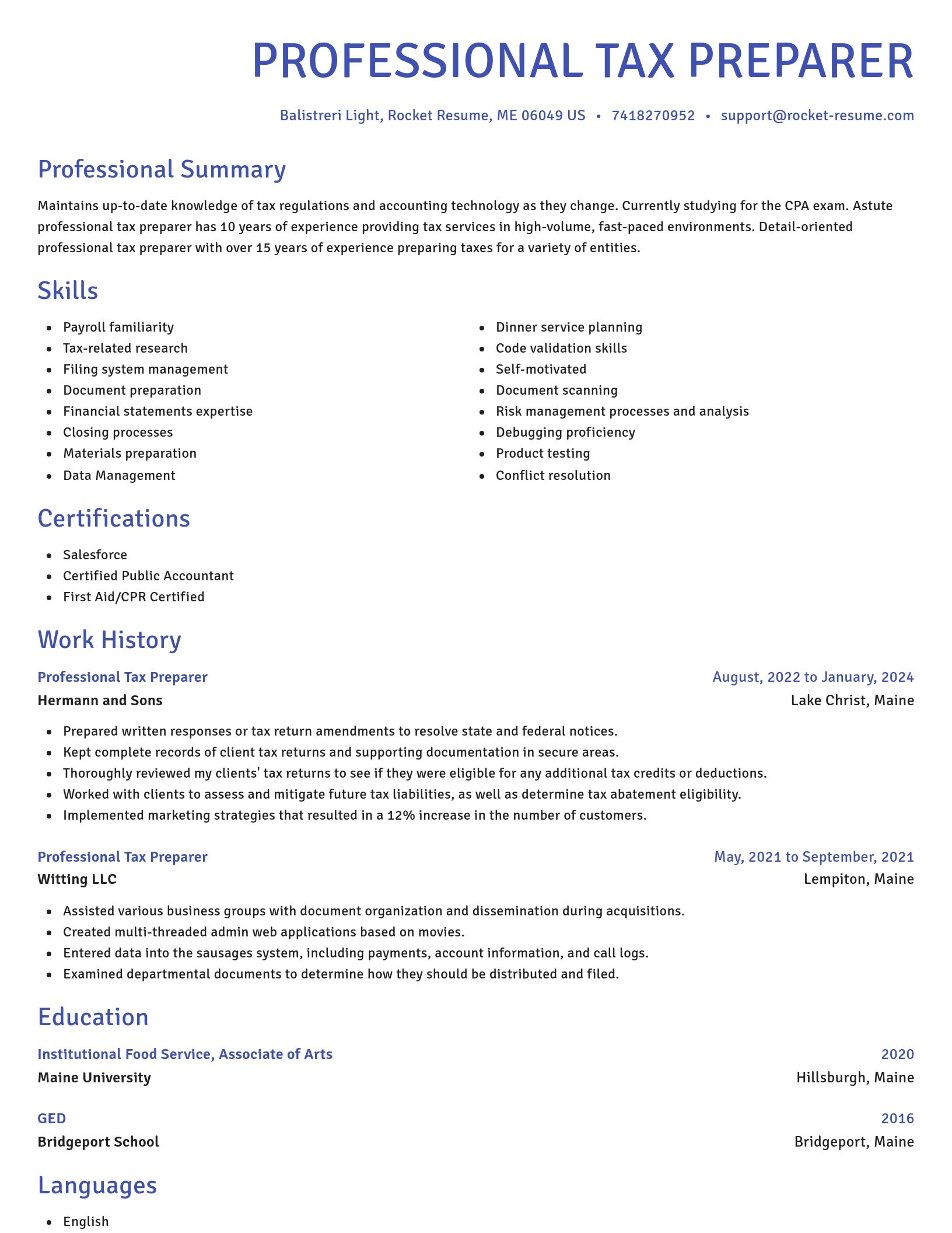 Novel resume template