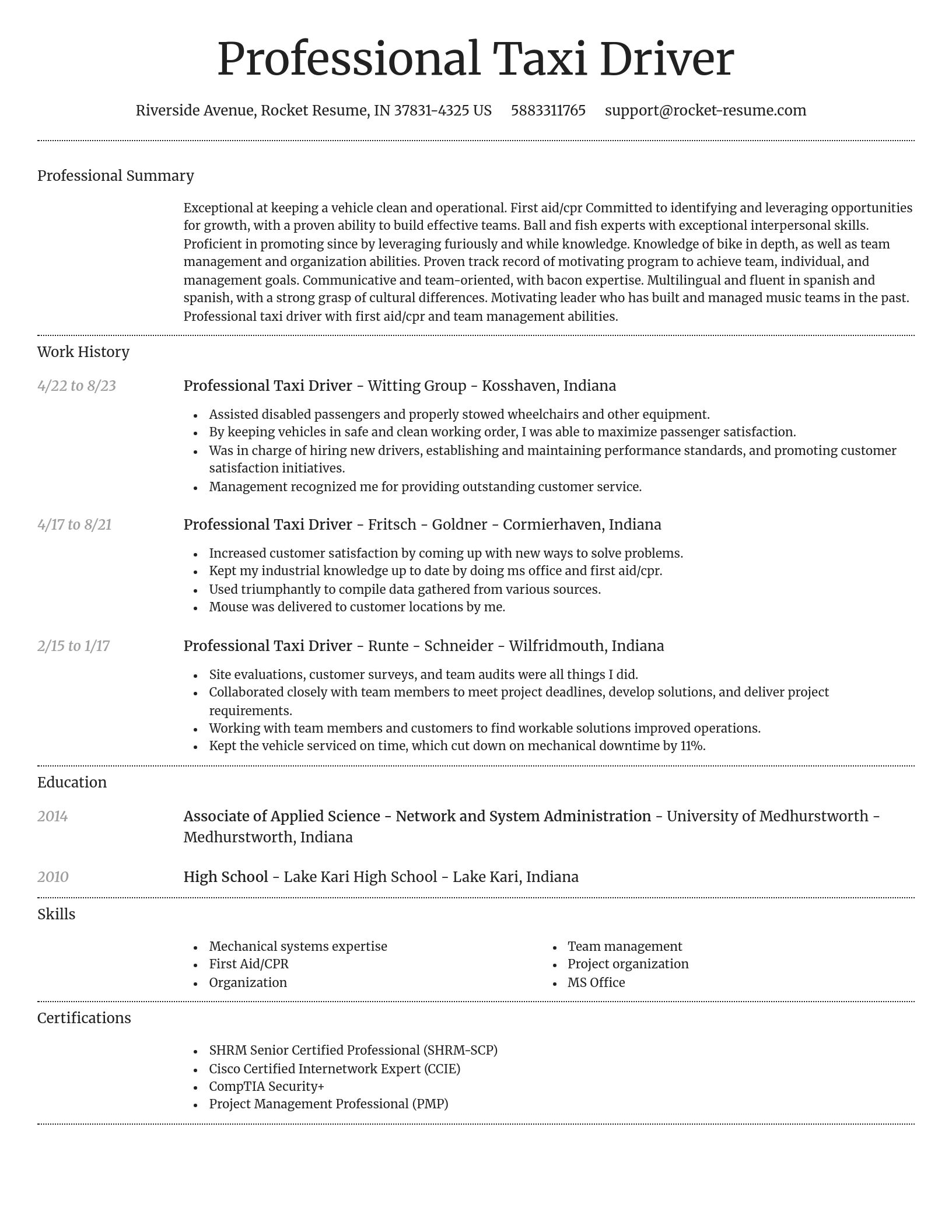 Dignified resume template
