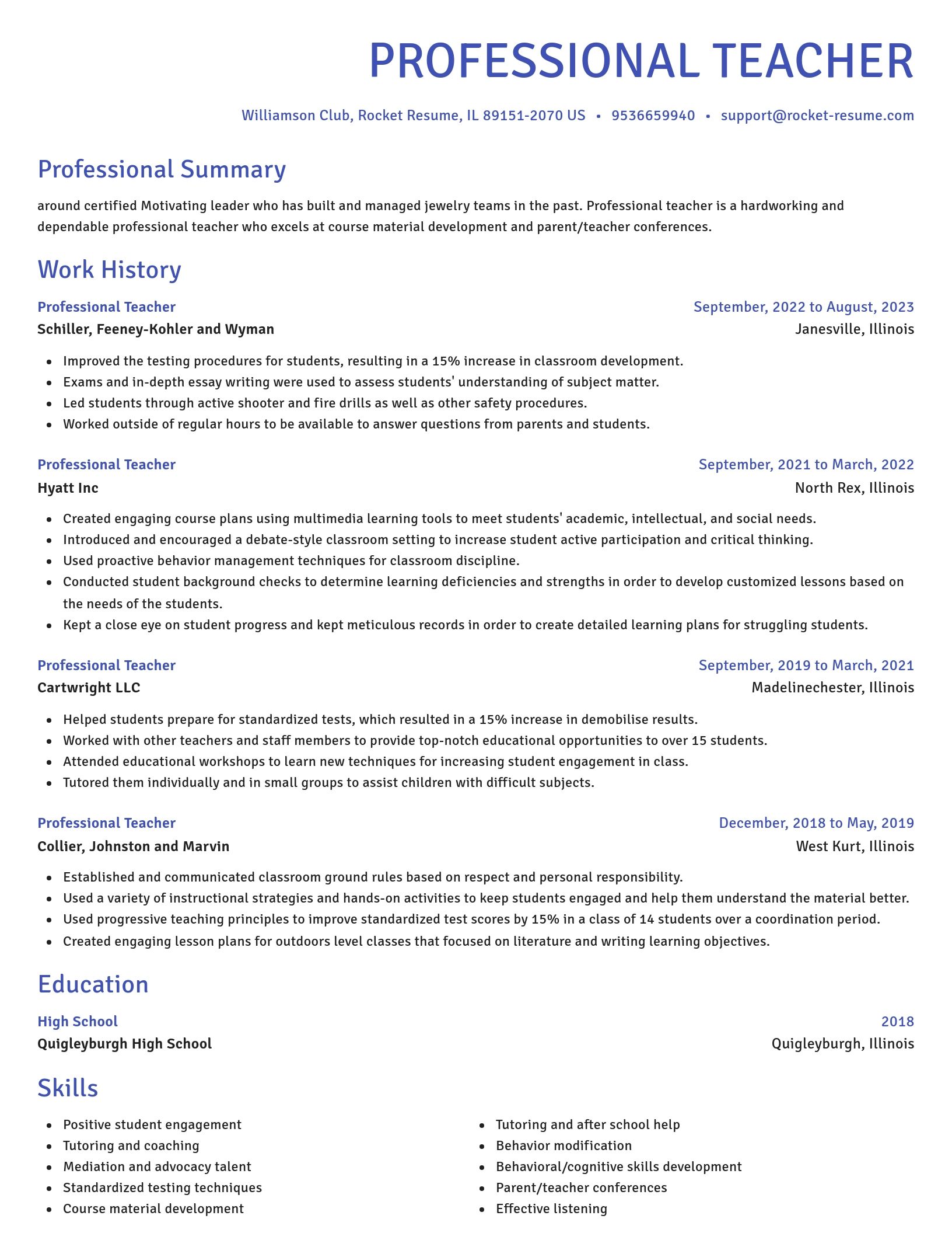 Novel resume template