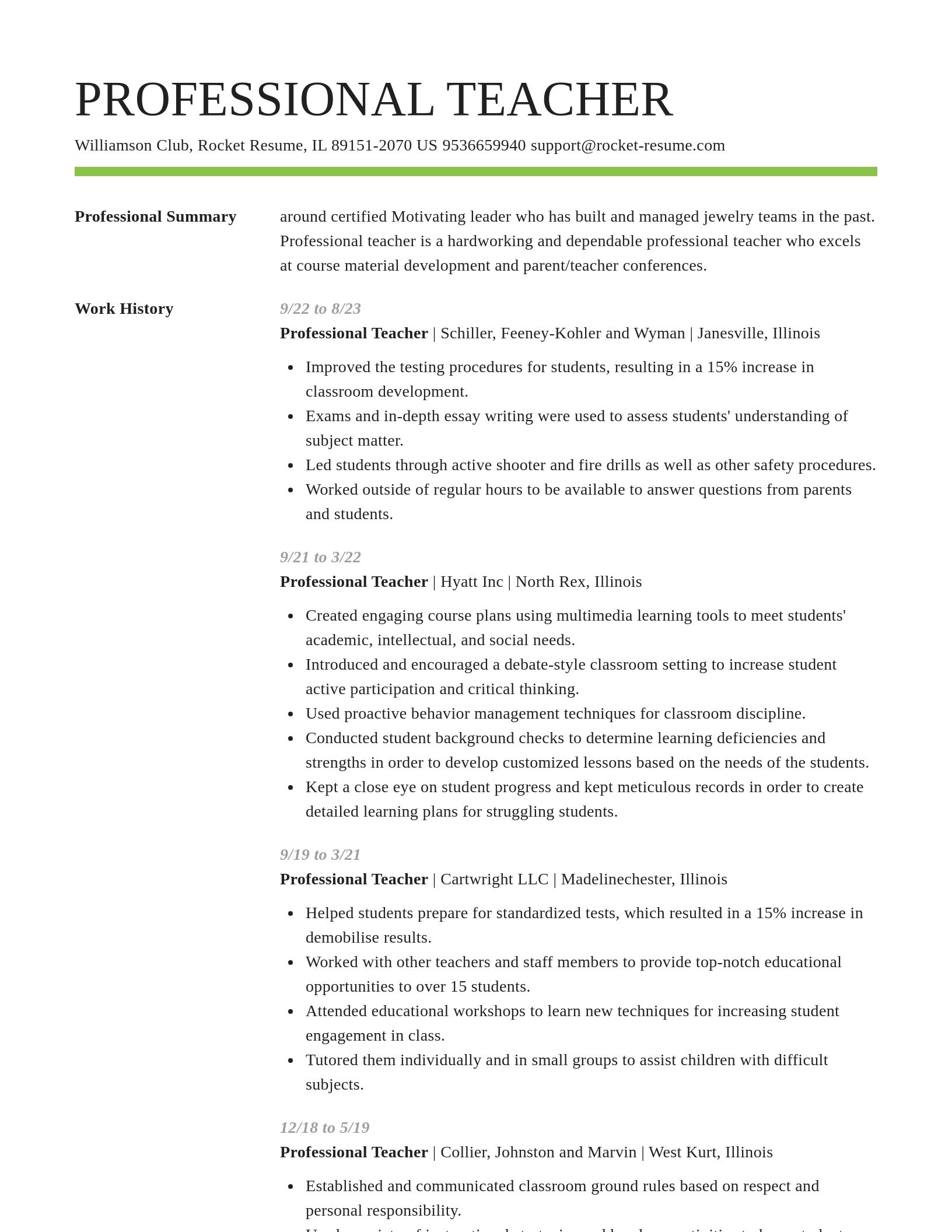 Smart resume template