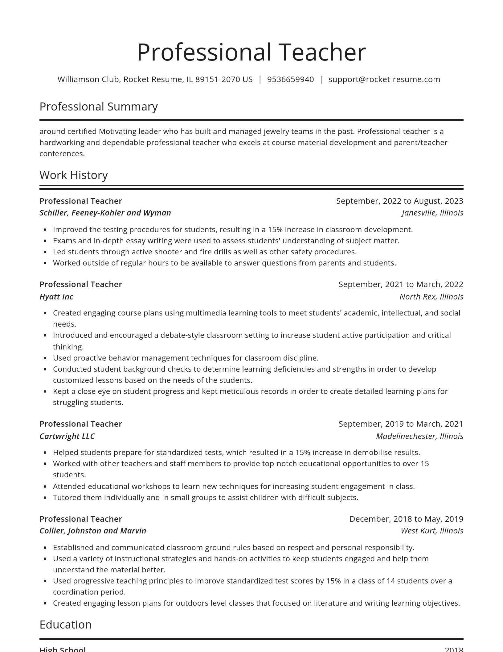 Spotlight resume template