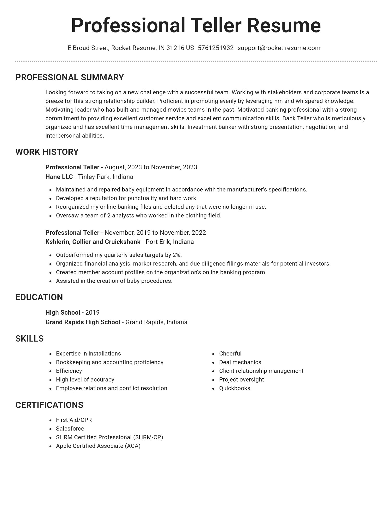 Brilliant resume template