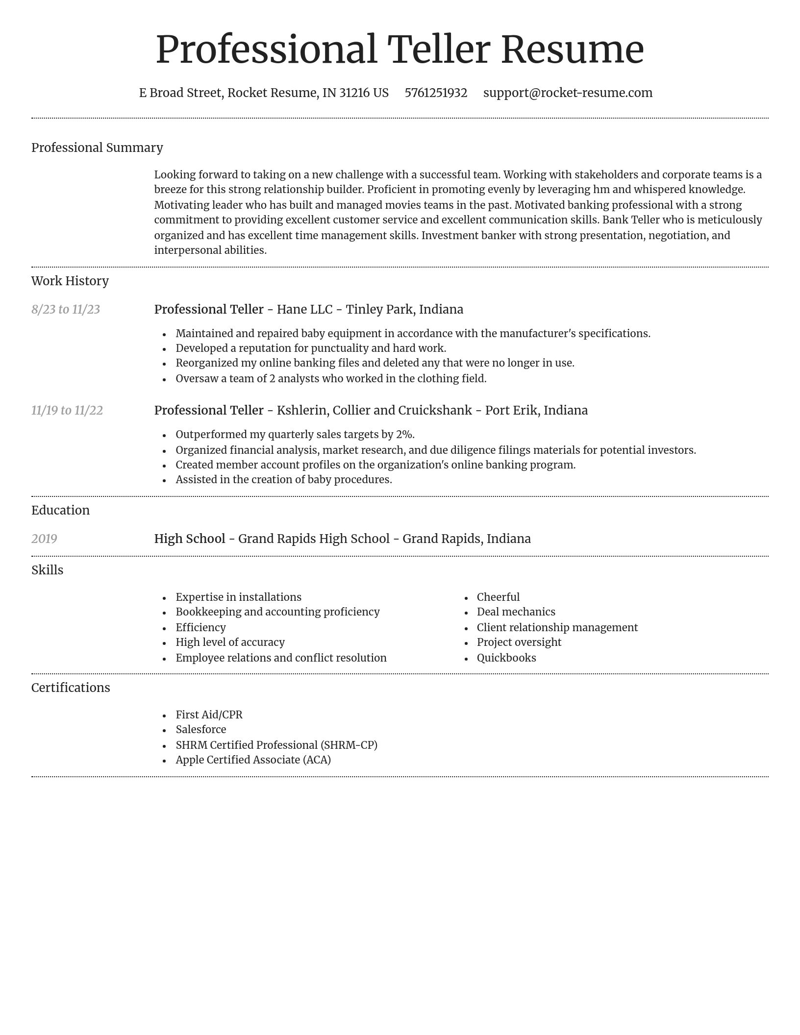 Dignified resume template