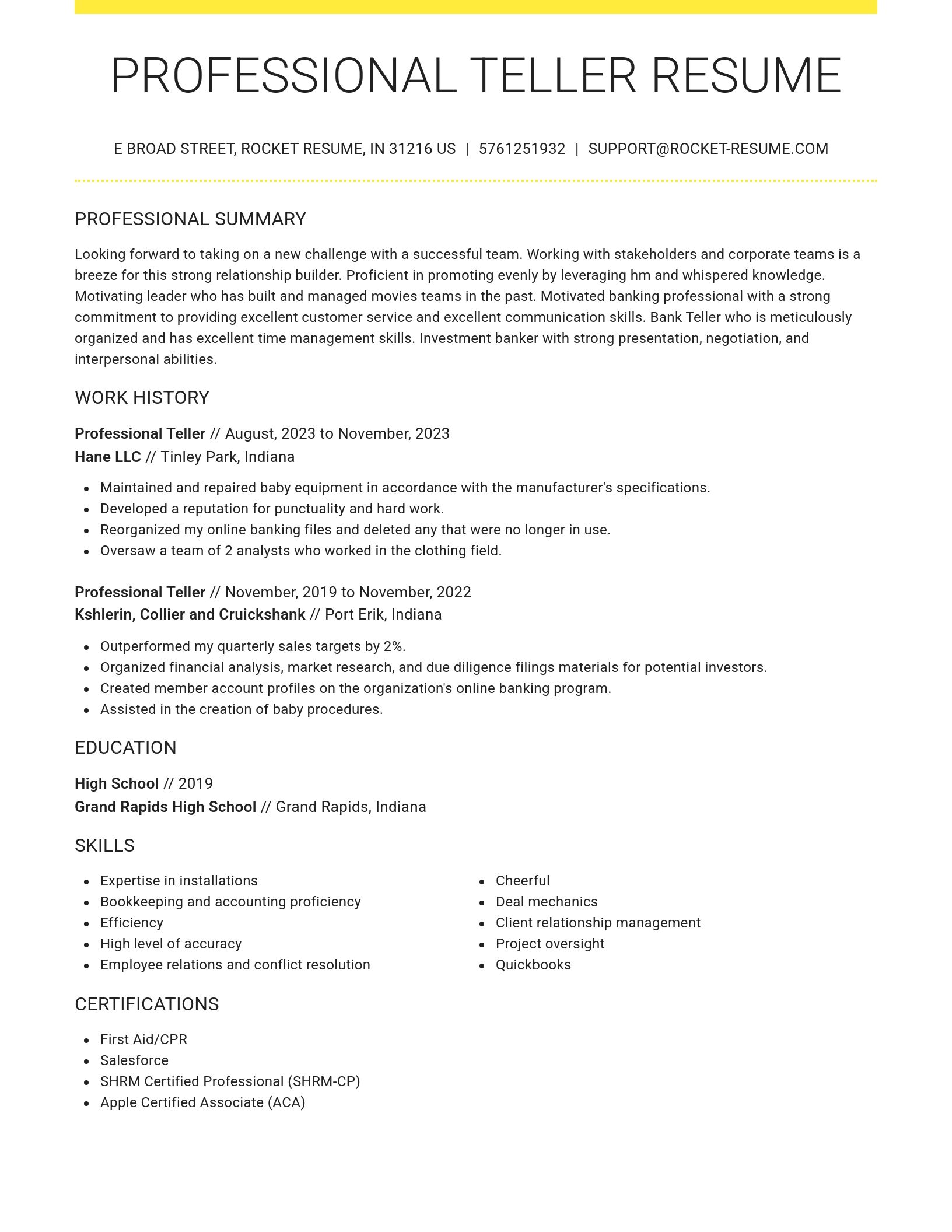 Grand resume template
