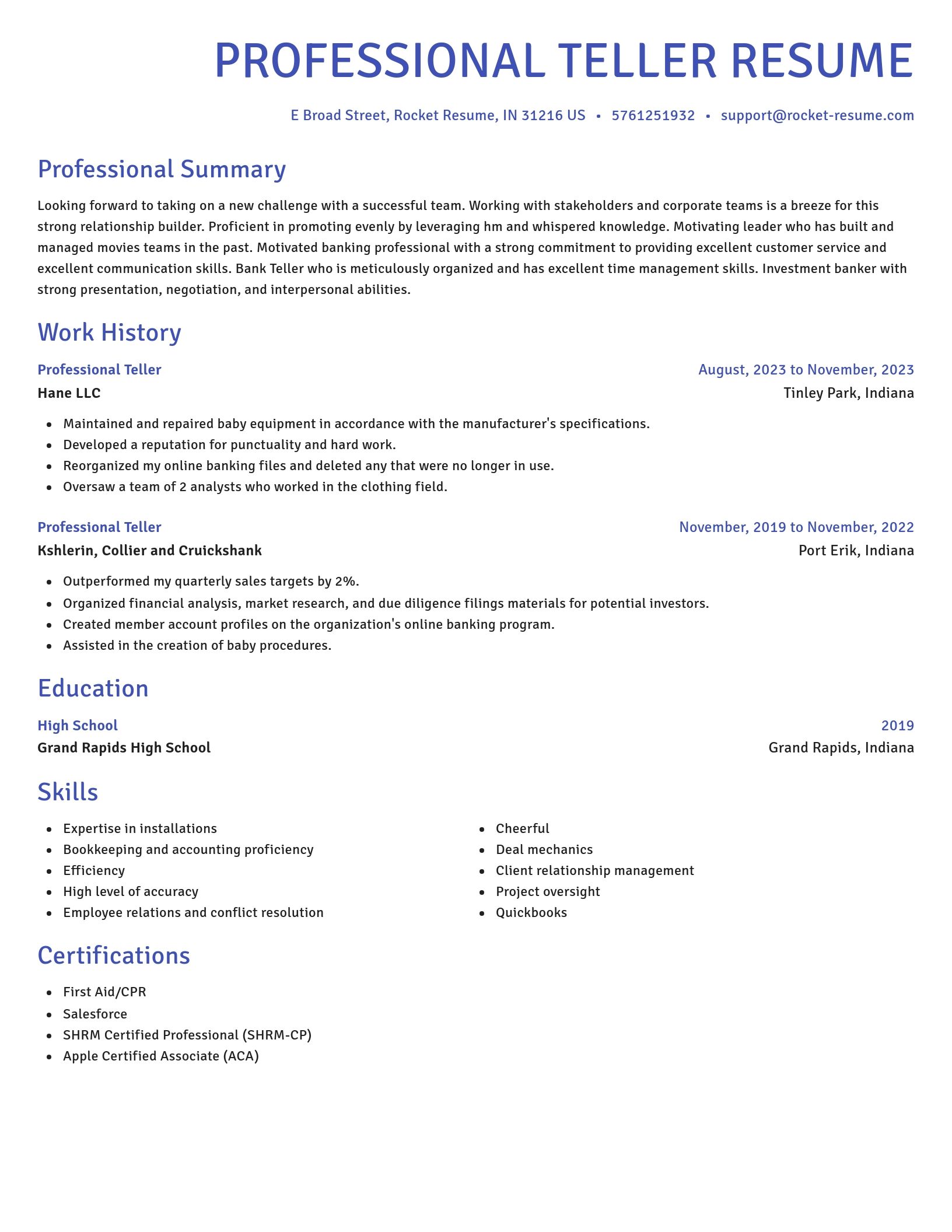 Novel resume template