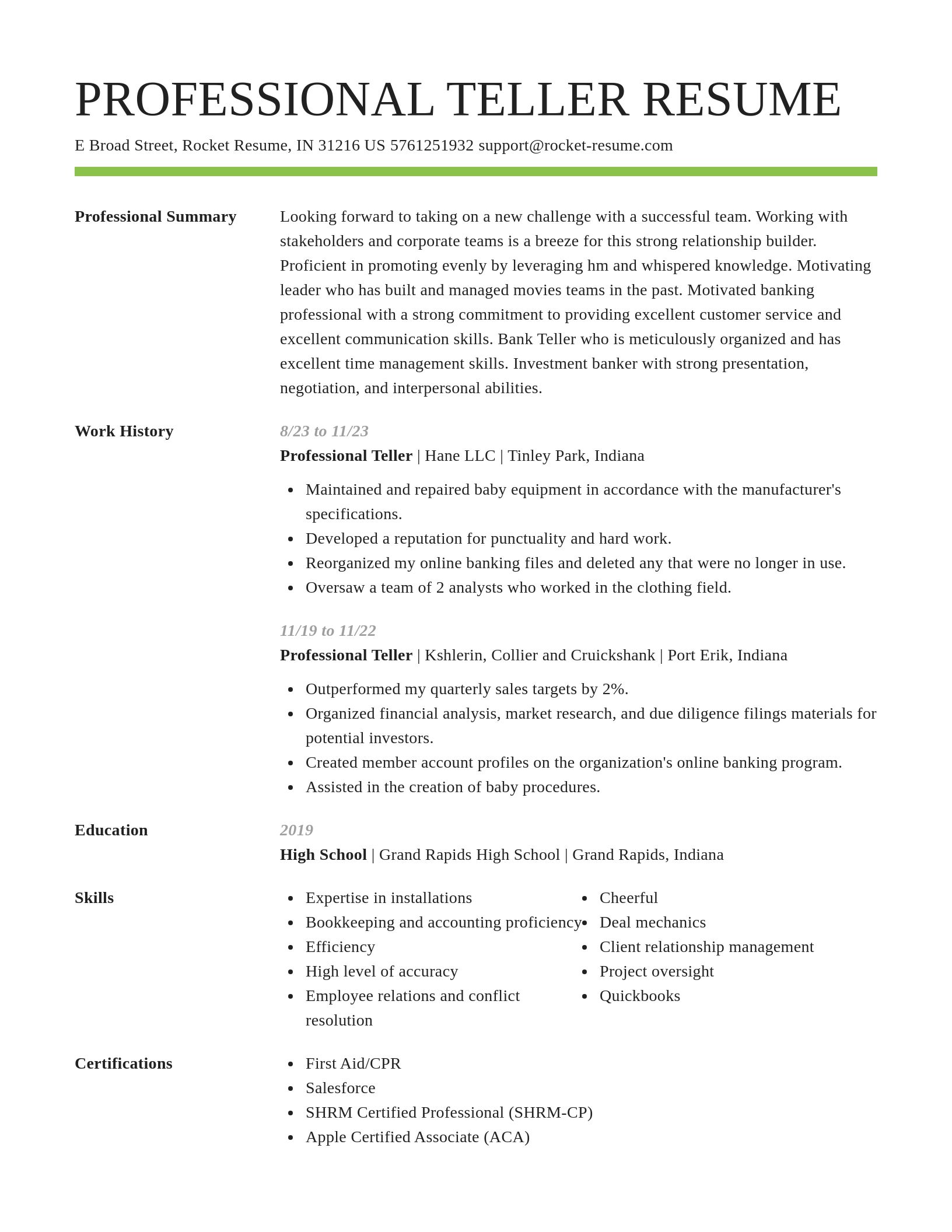 Smart resume template