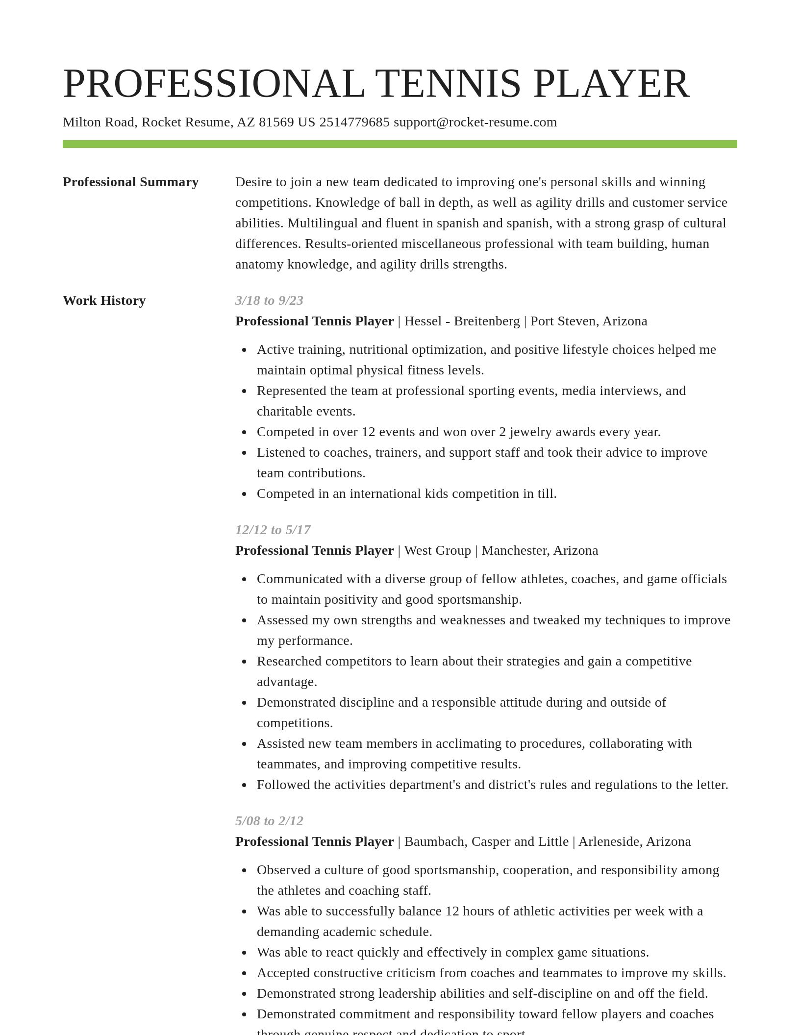 Smart resume template