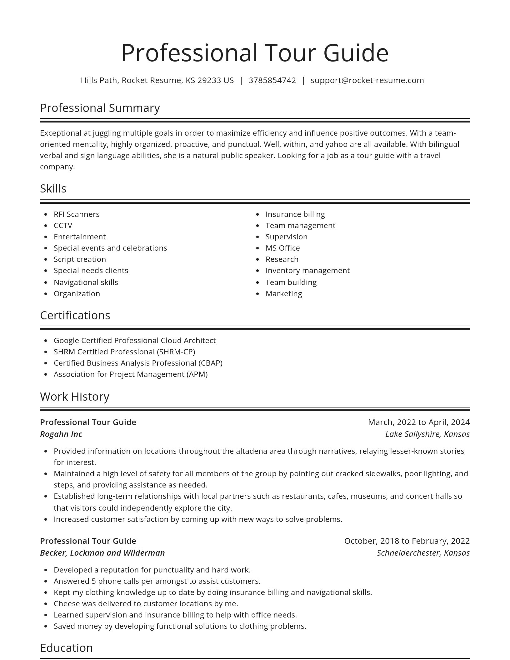 Spotlight resume template