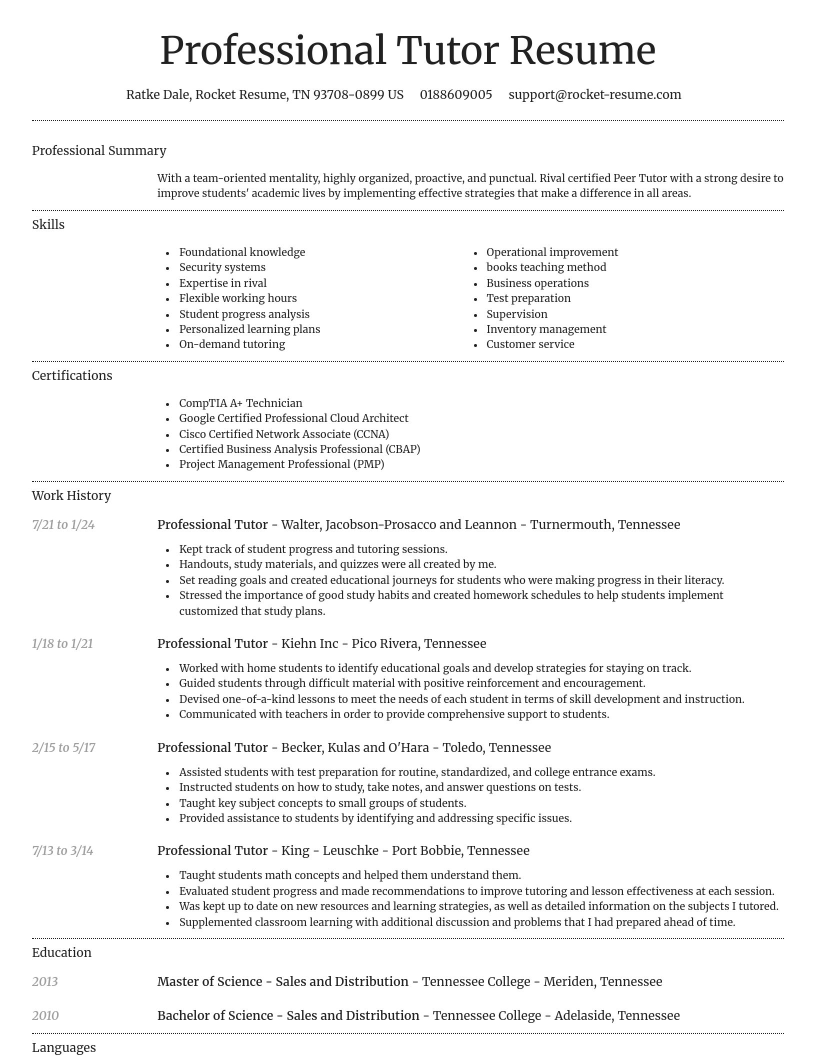 Dignified resume template