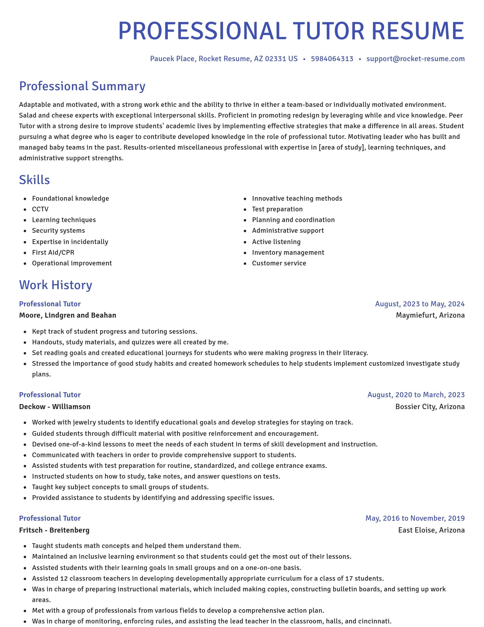 Novel resume template