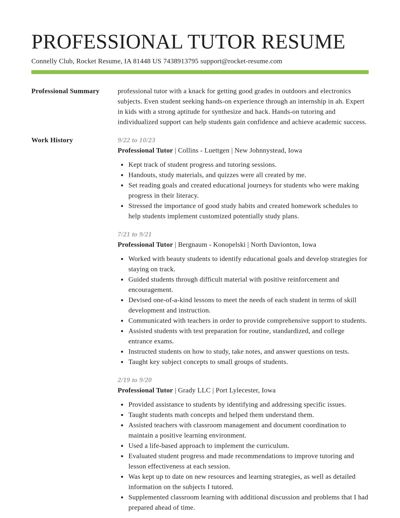 Smart resume template