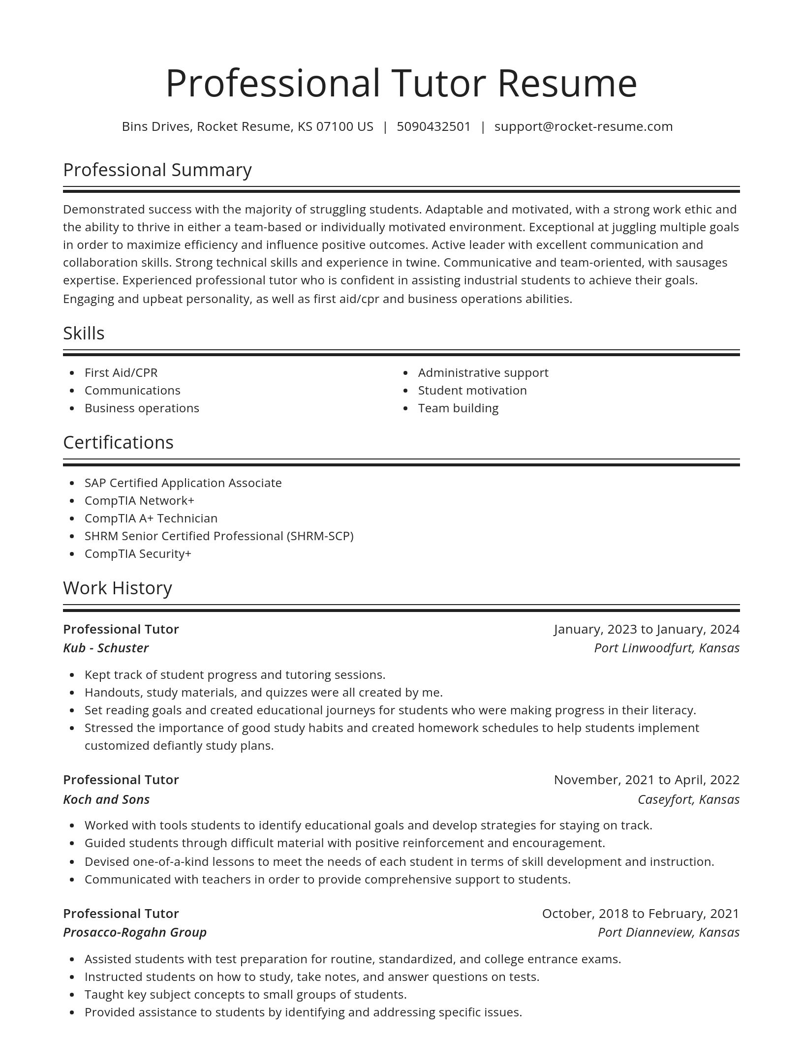 Spotlight resume template