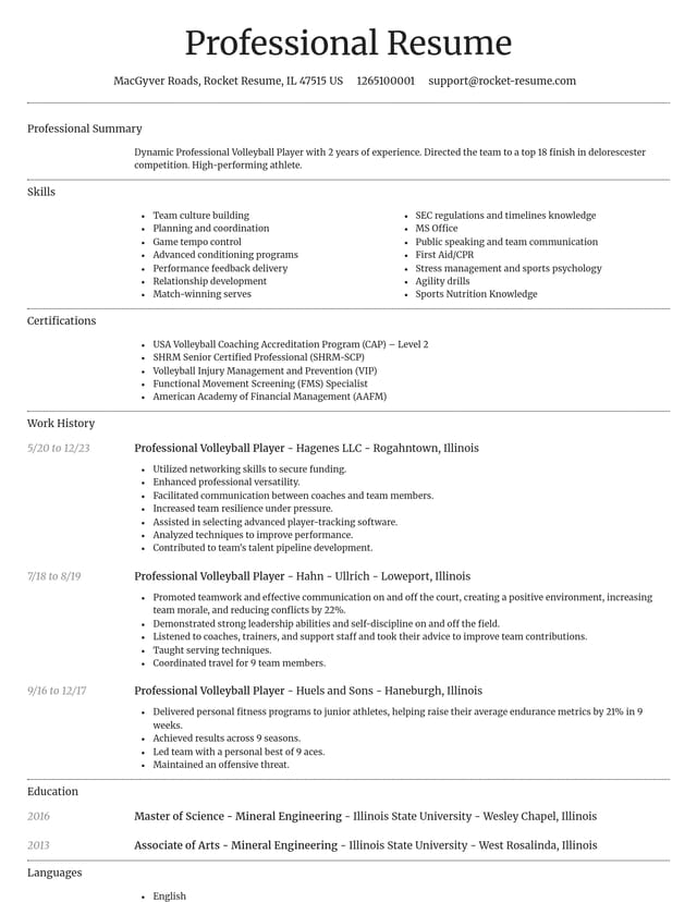 Dignified resume template