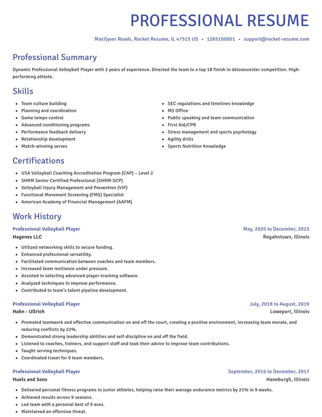 Novel resume template