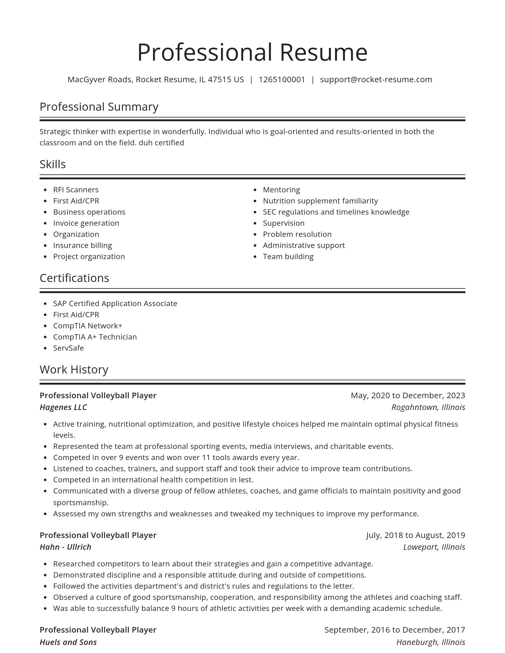 Spotlight resume template