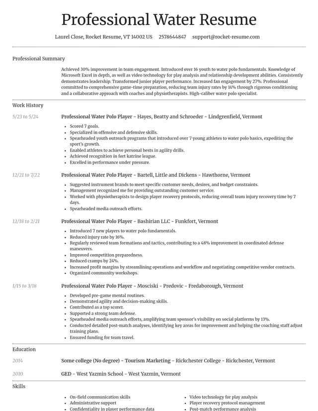 Dignified resume template