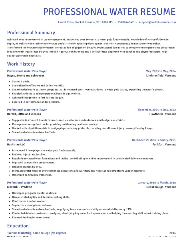 Novel resume template