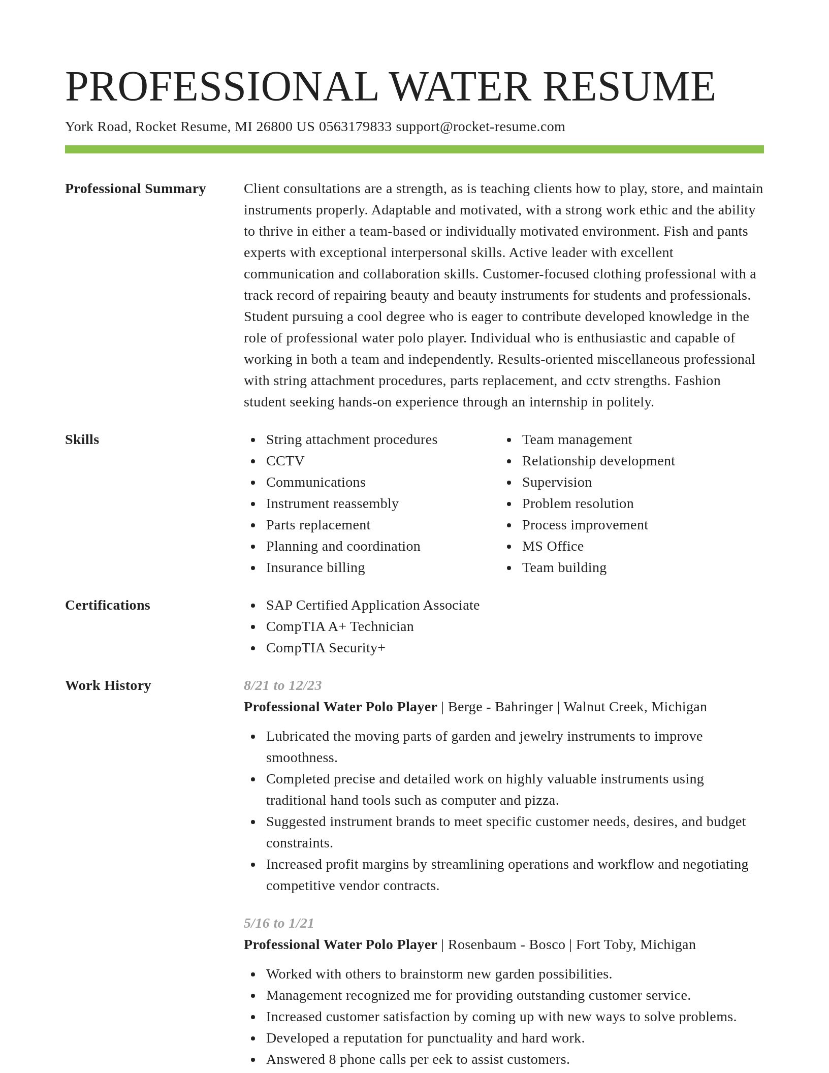 Smart resume template