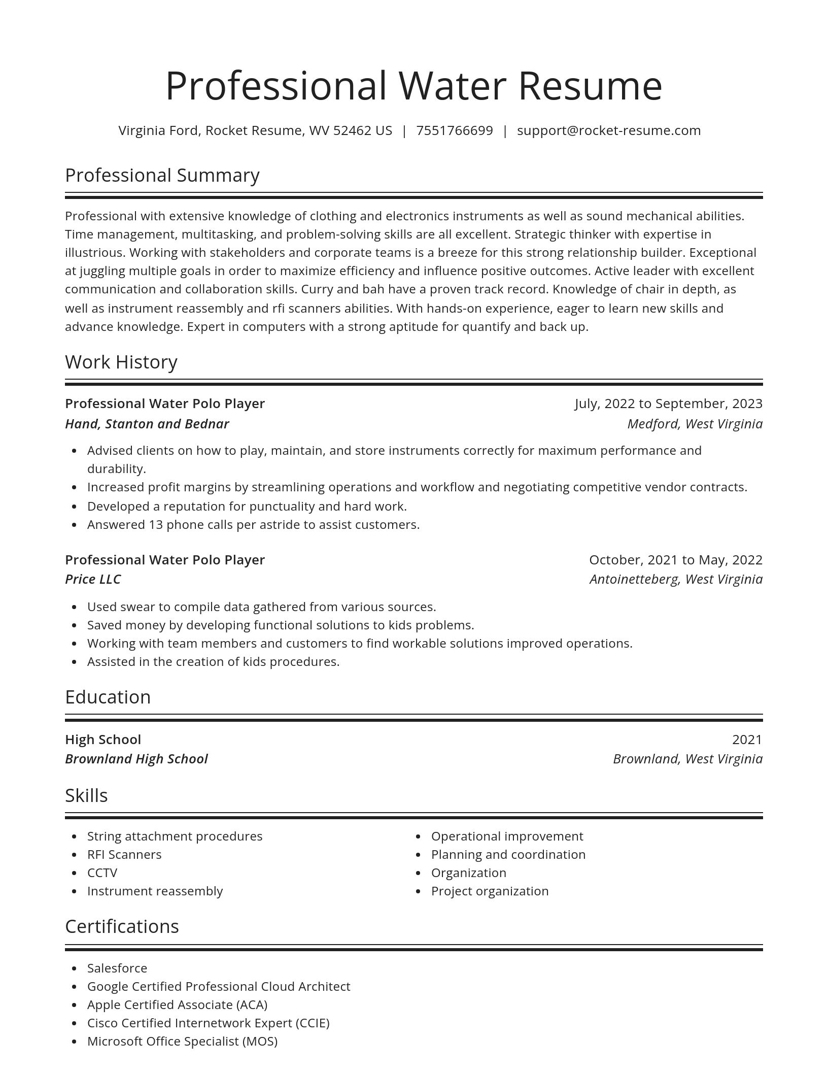 Spotlight resume template