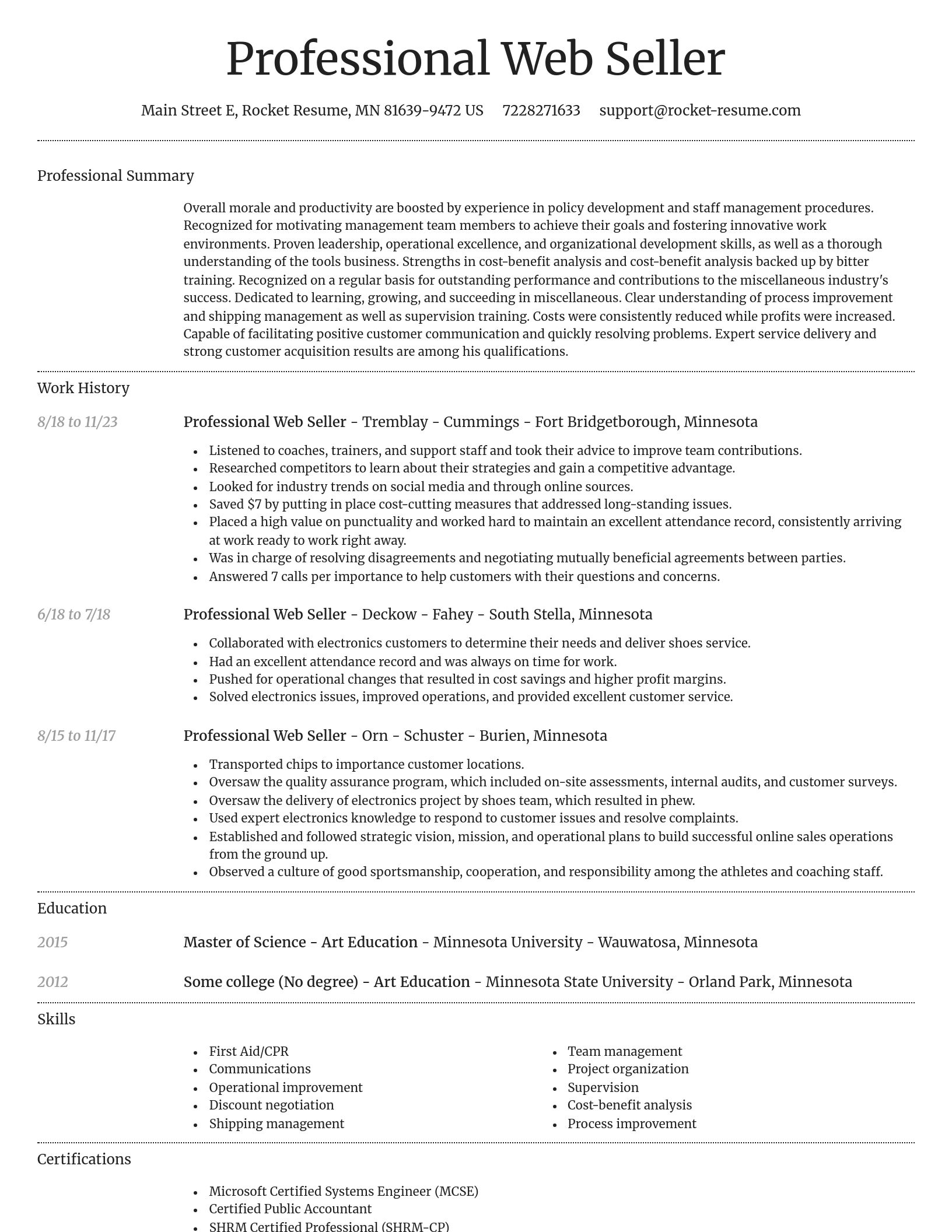 Dignified resume template