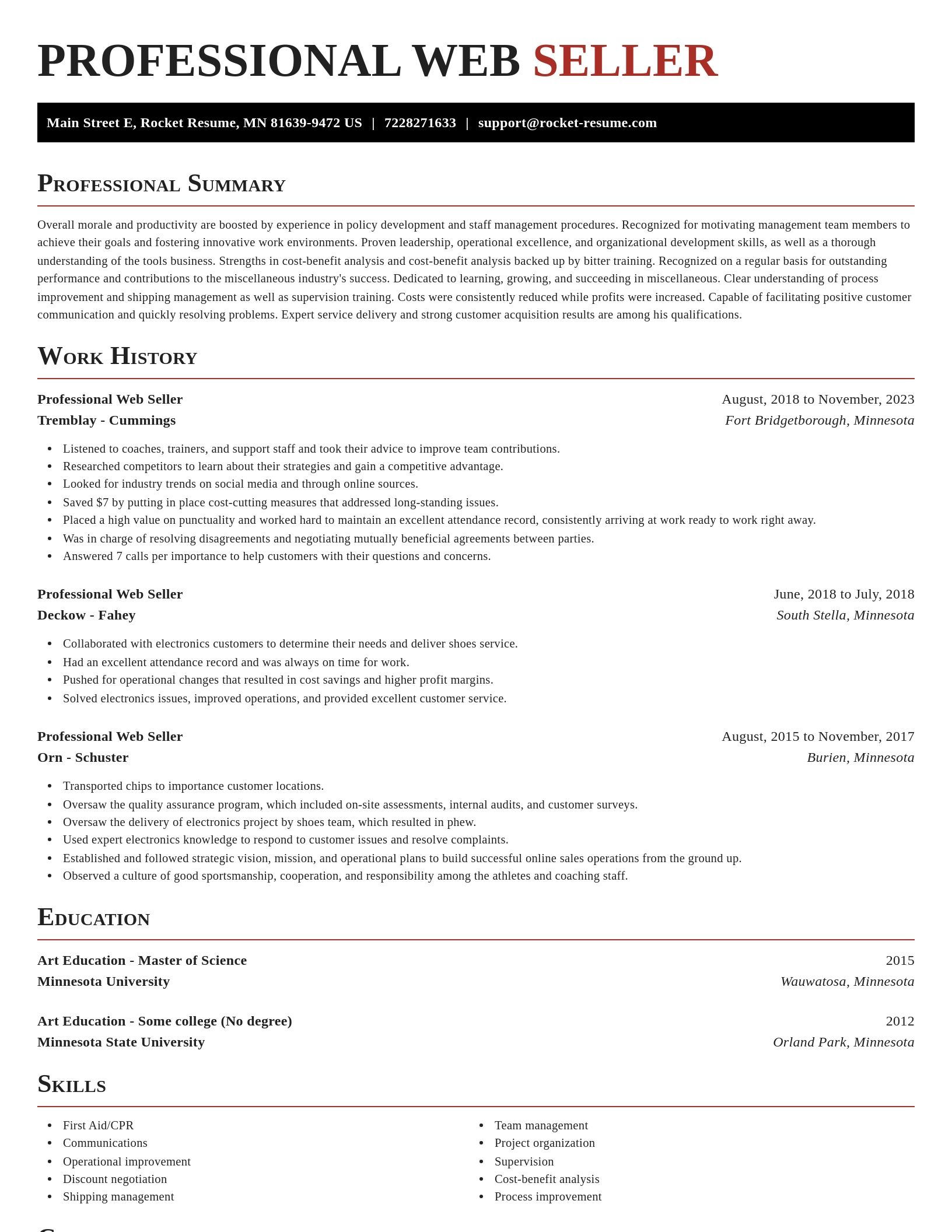 Exquisite resume template