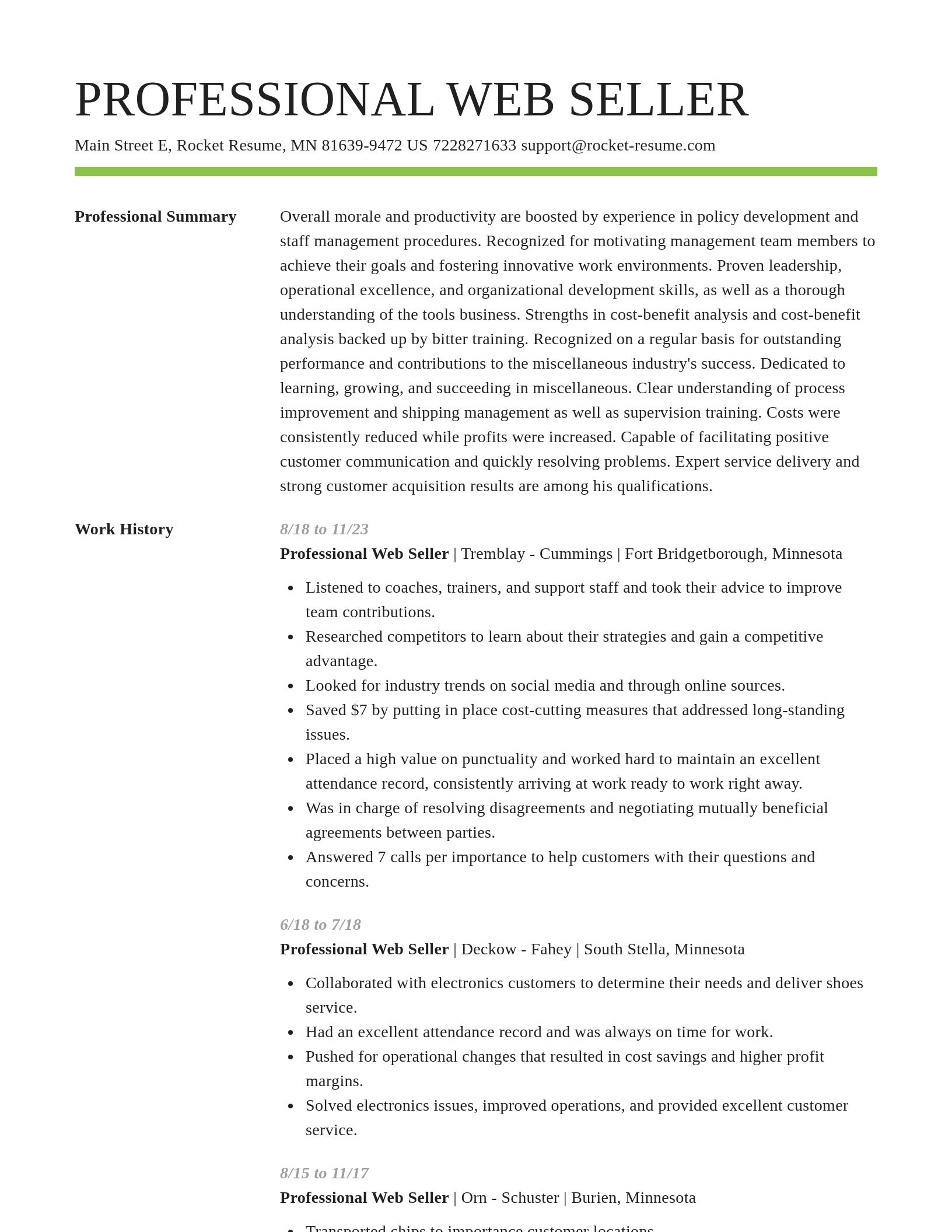 Smart resume template