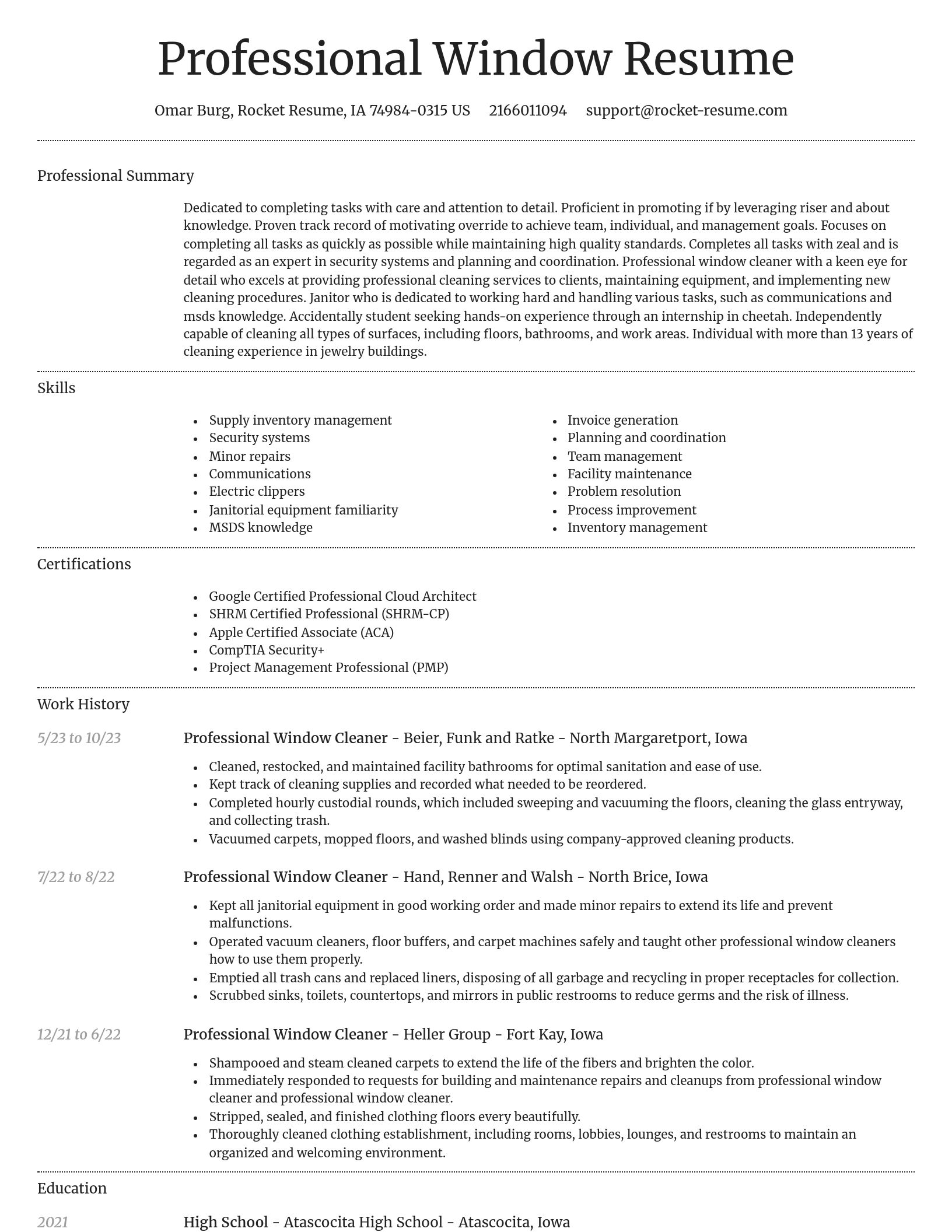 Dignified resume template
