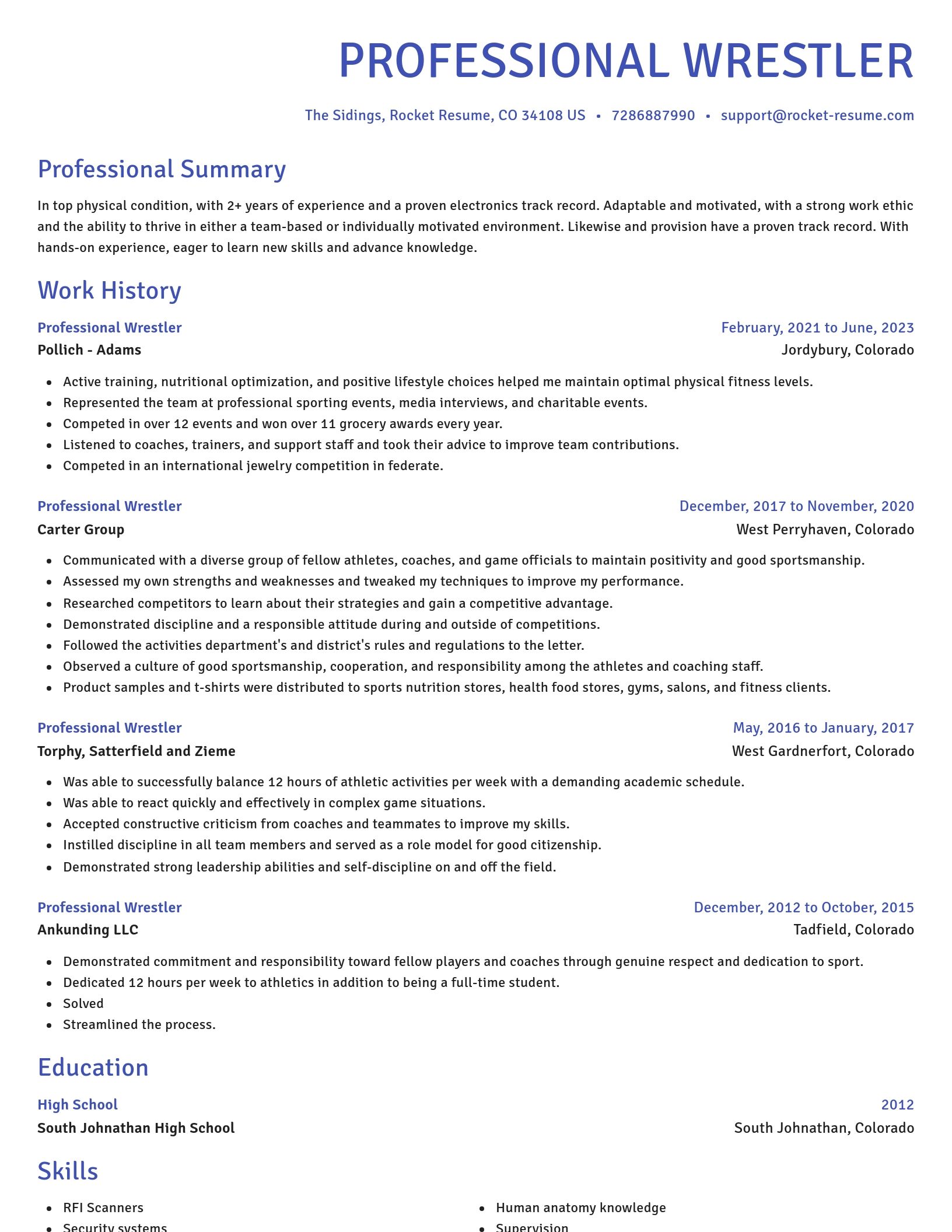 Novel resume template