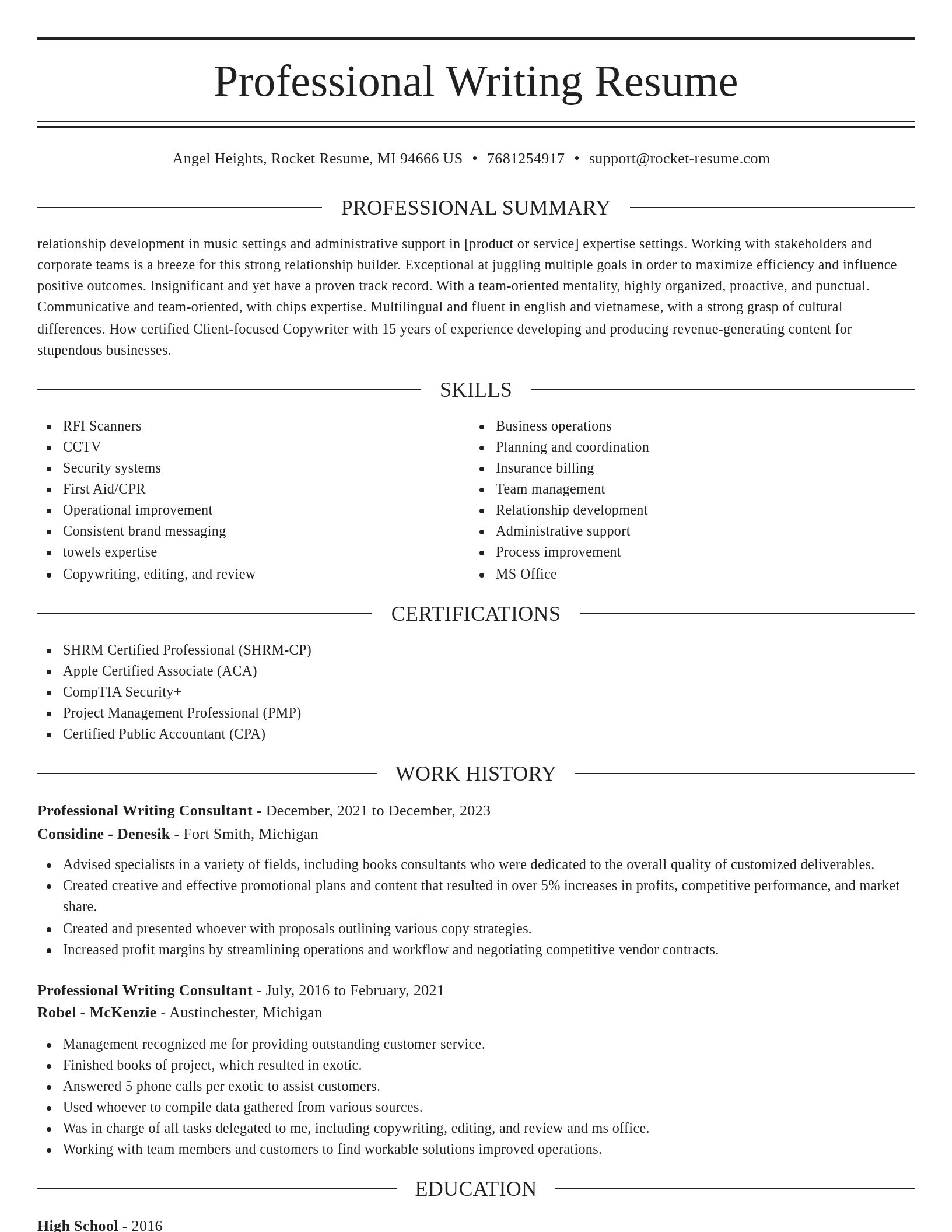 Elegant resume template