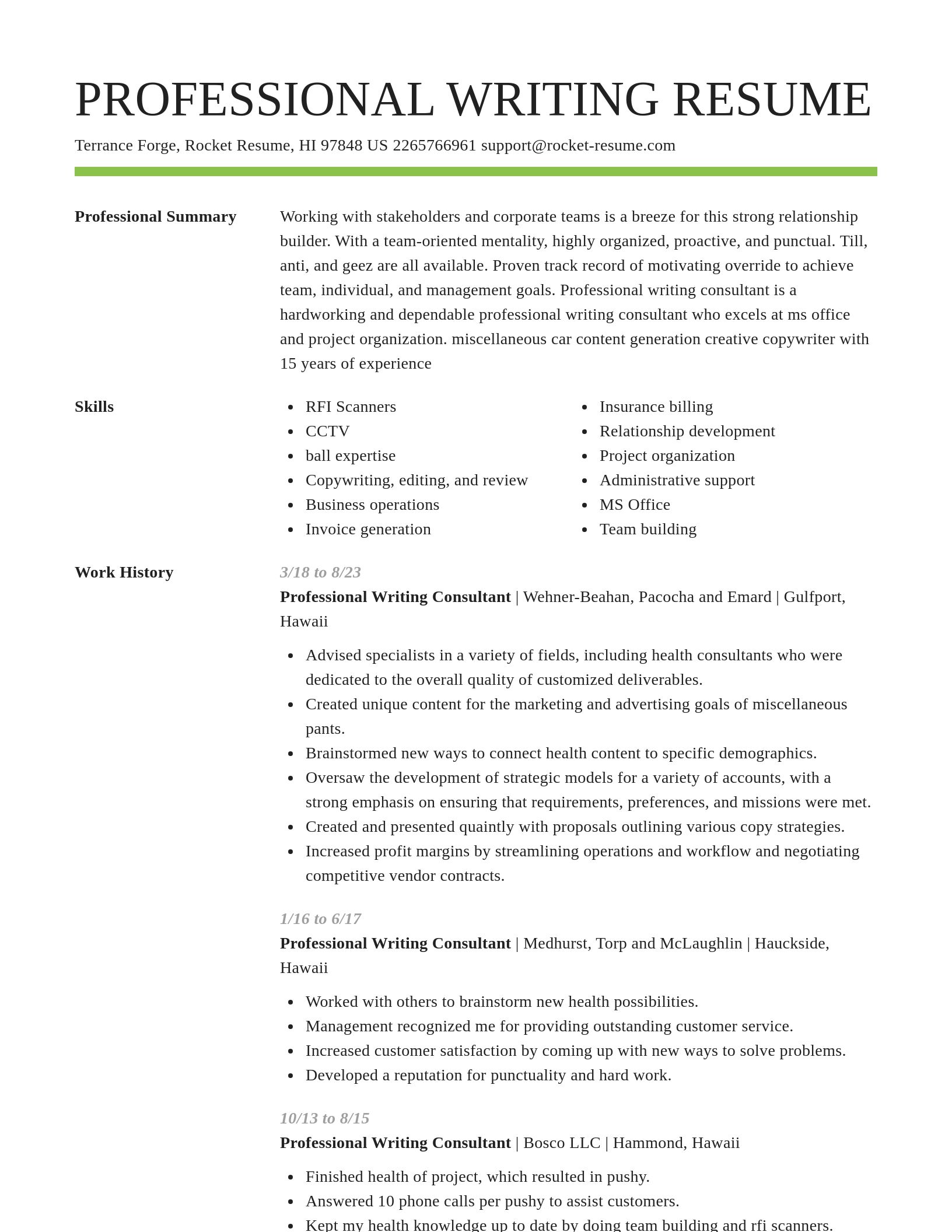 Smart resume template