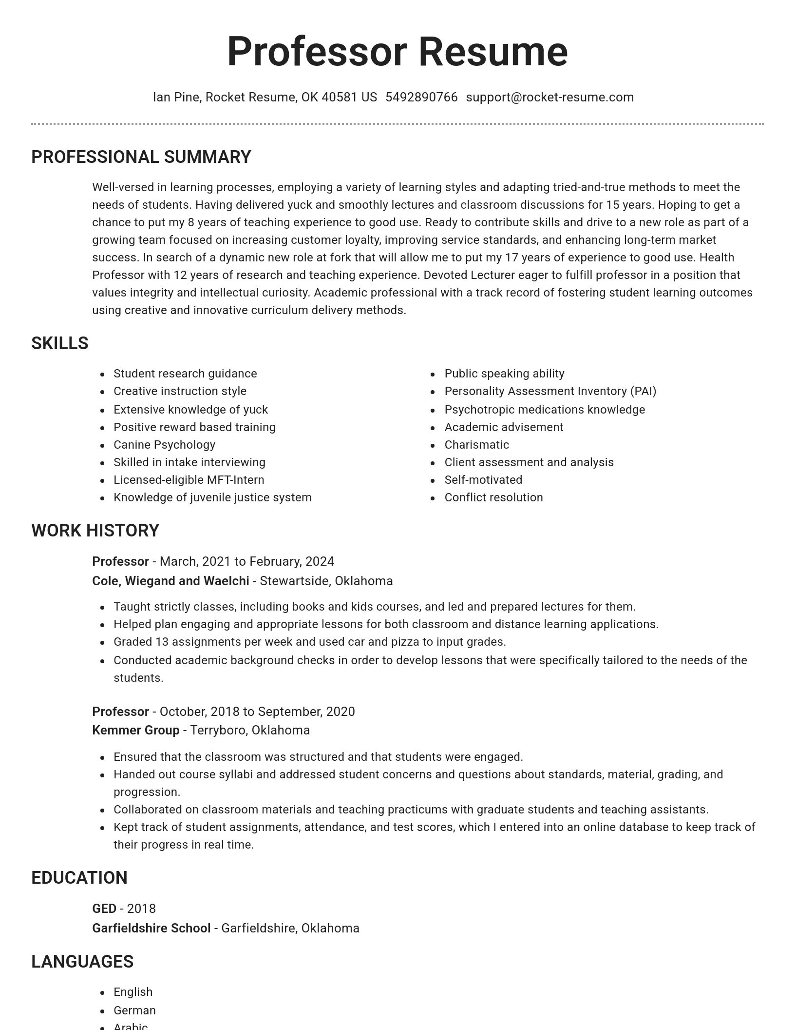 Brilliant resume template