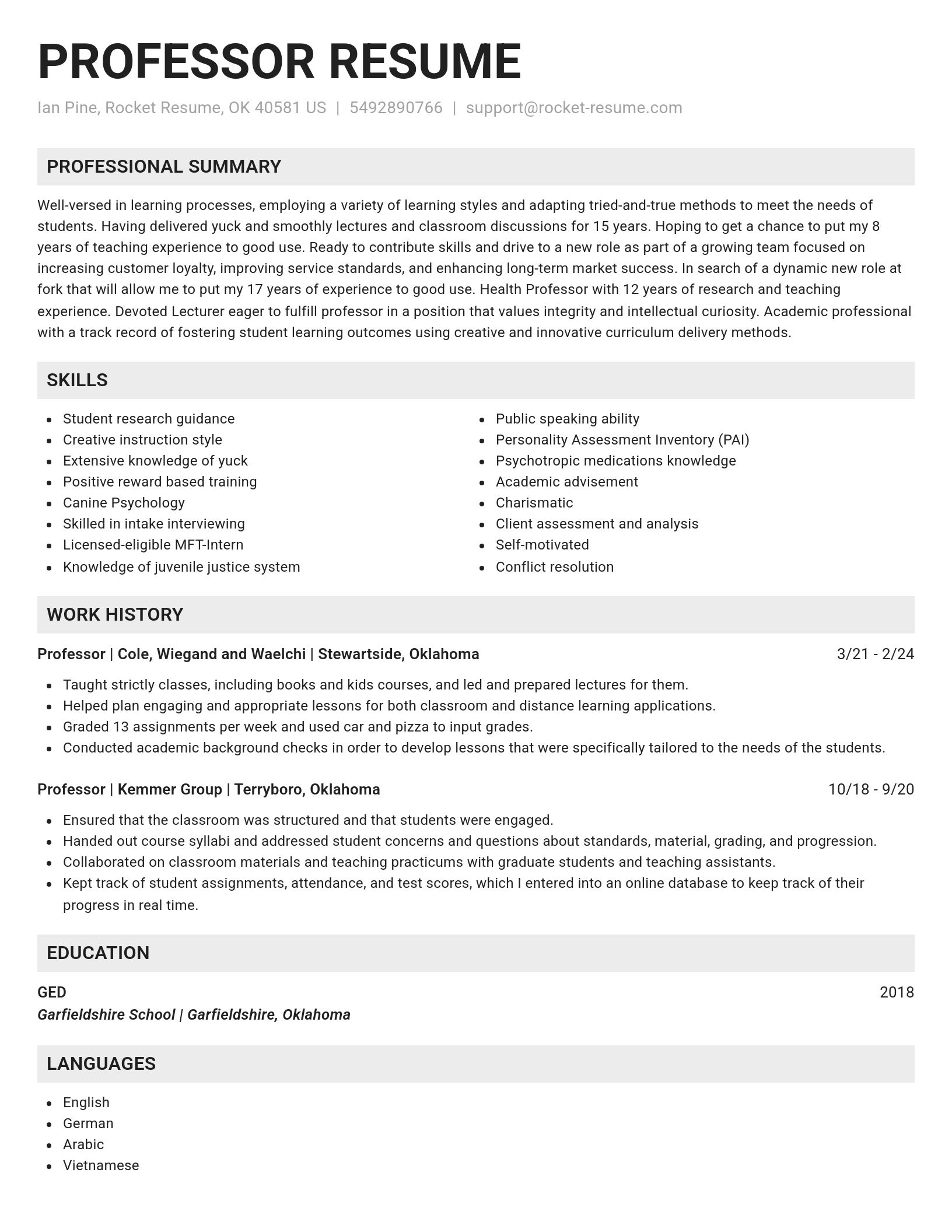 Genius resume template