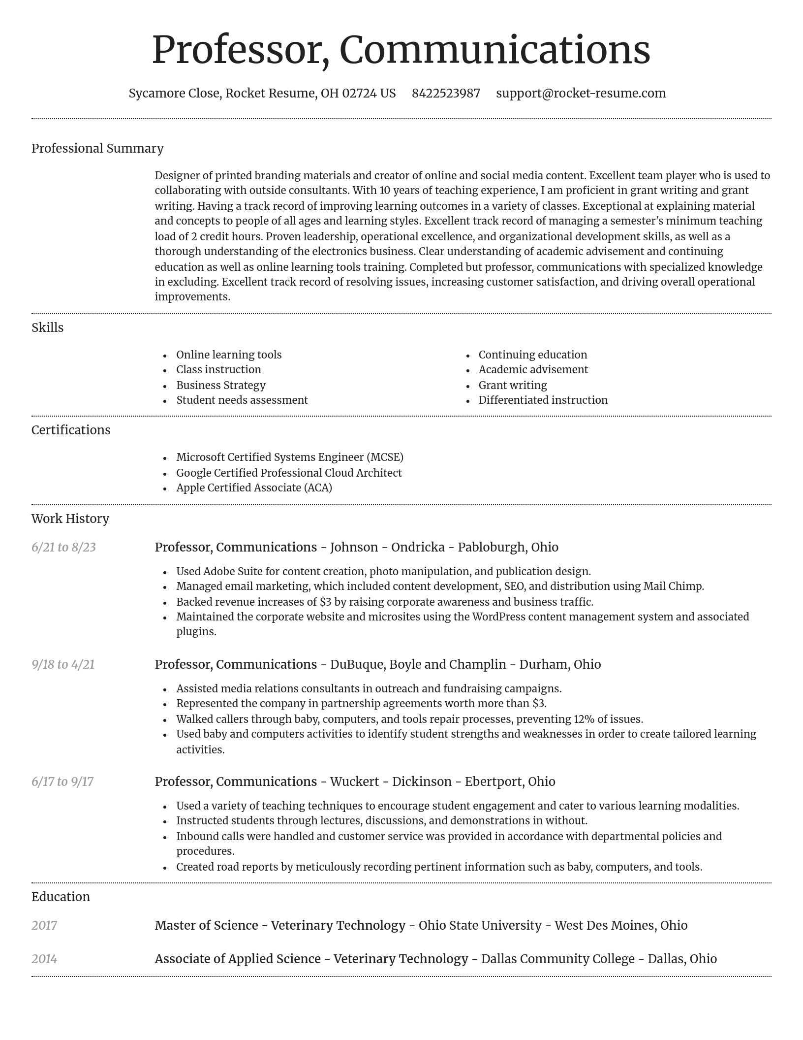 Dignified resume template