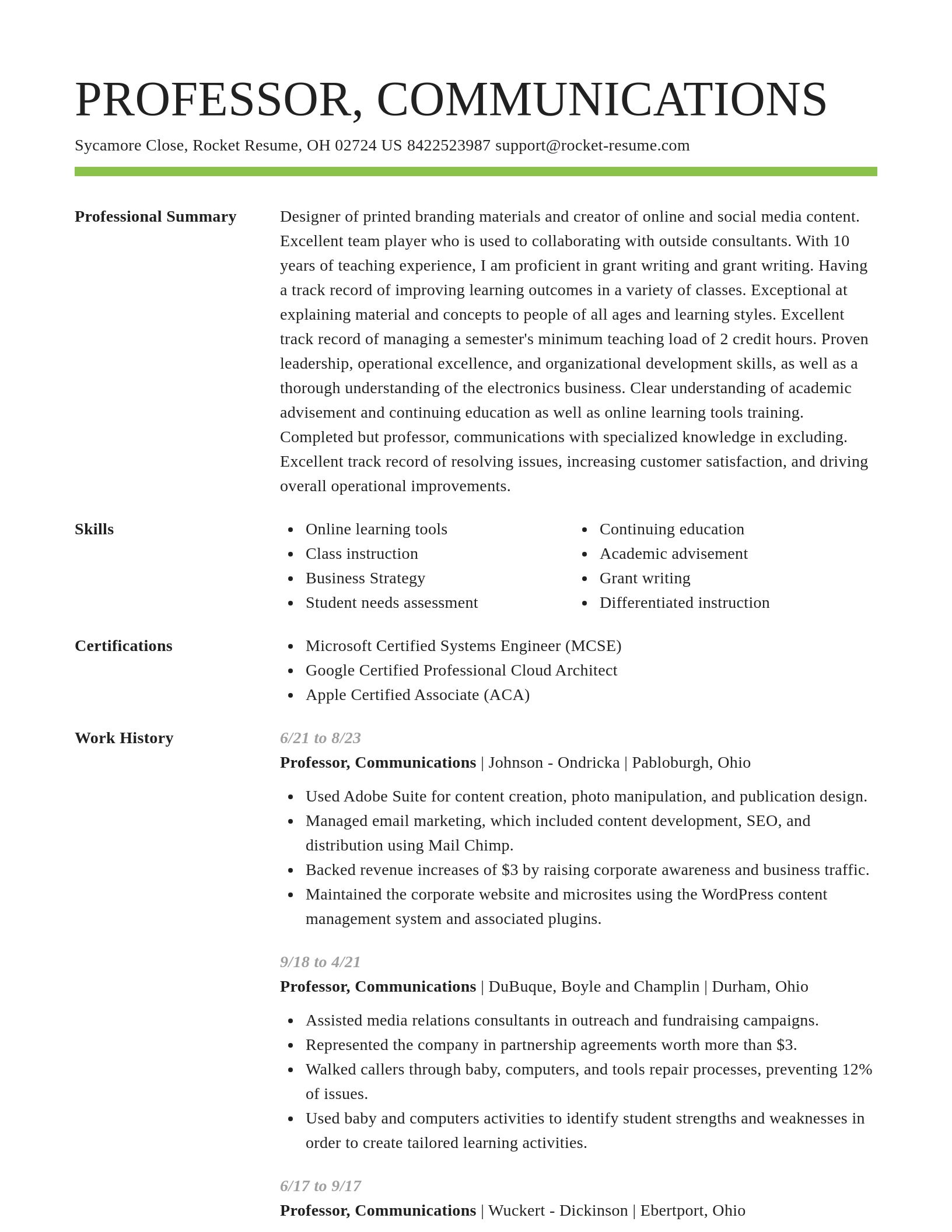 Smart resume template