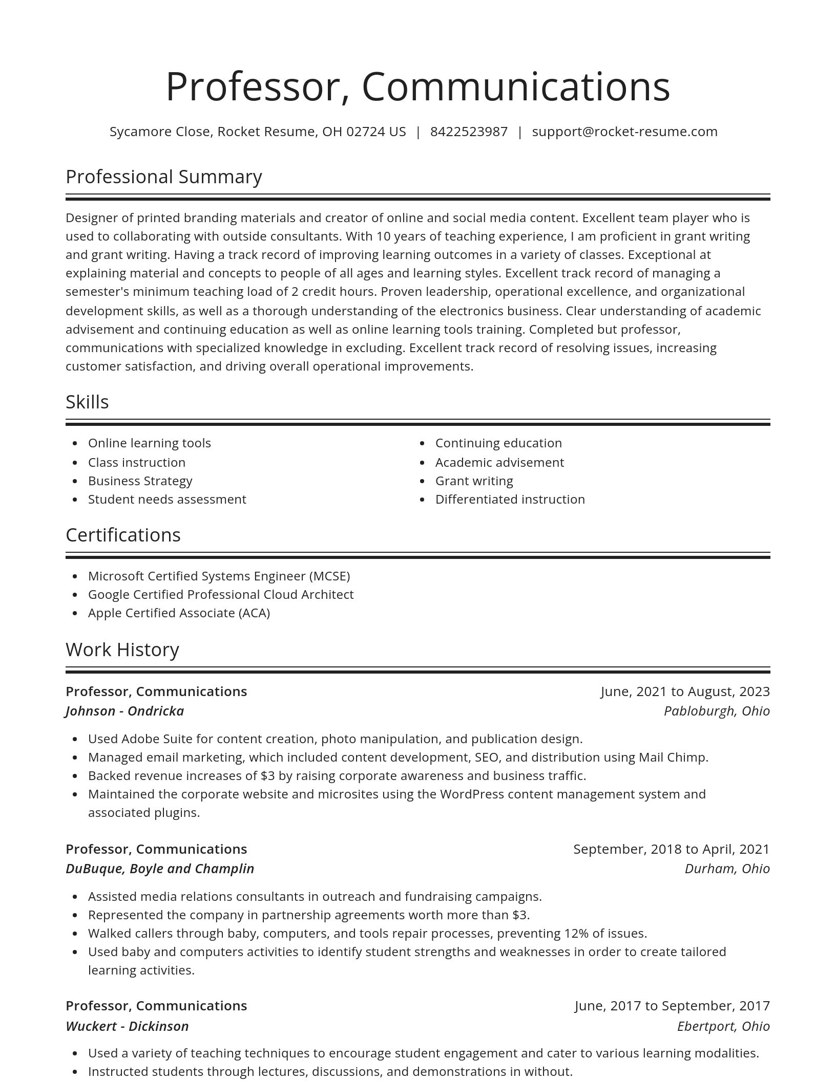 Spotlight resume template