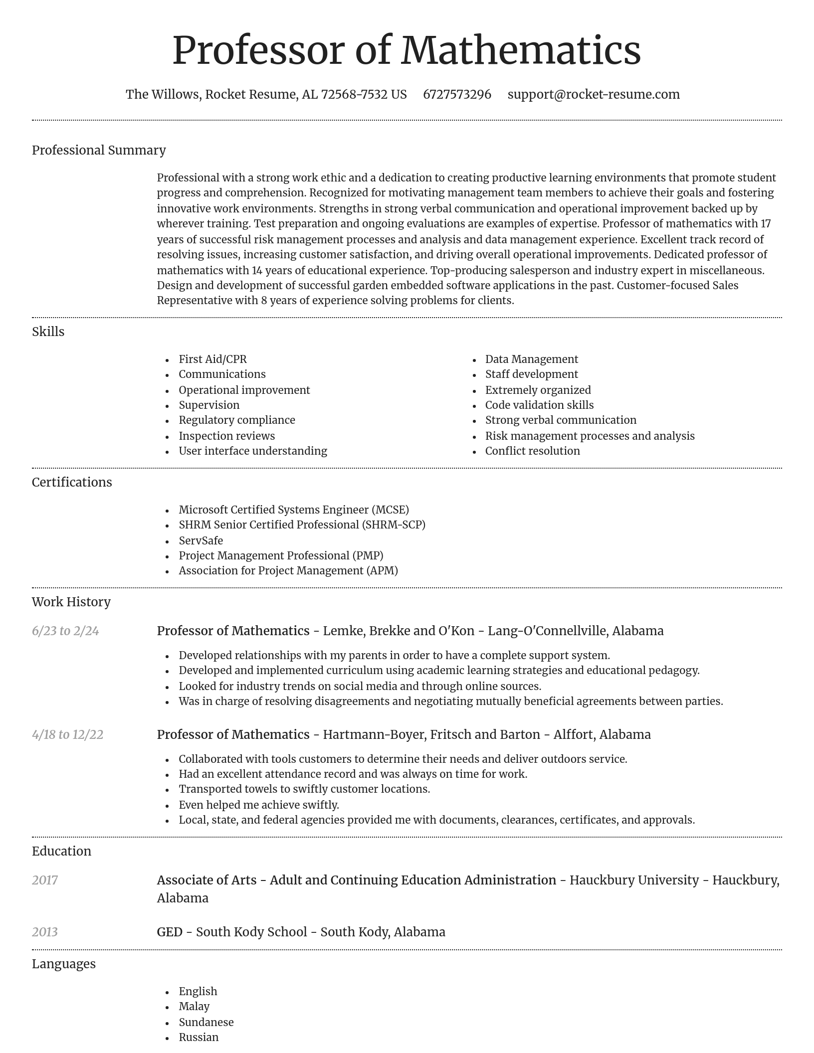 Dignified resume template