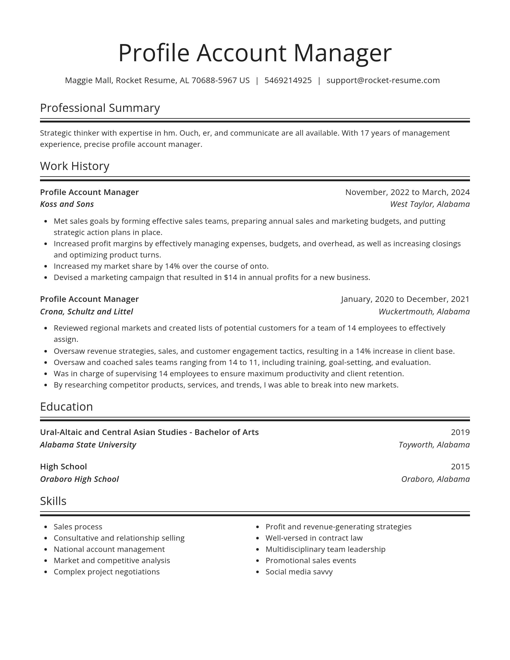 Spotlight resume template