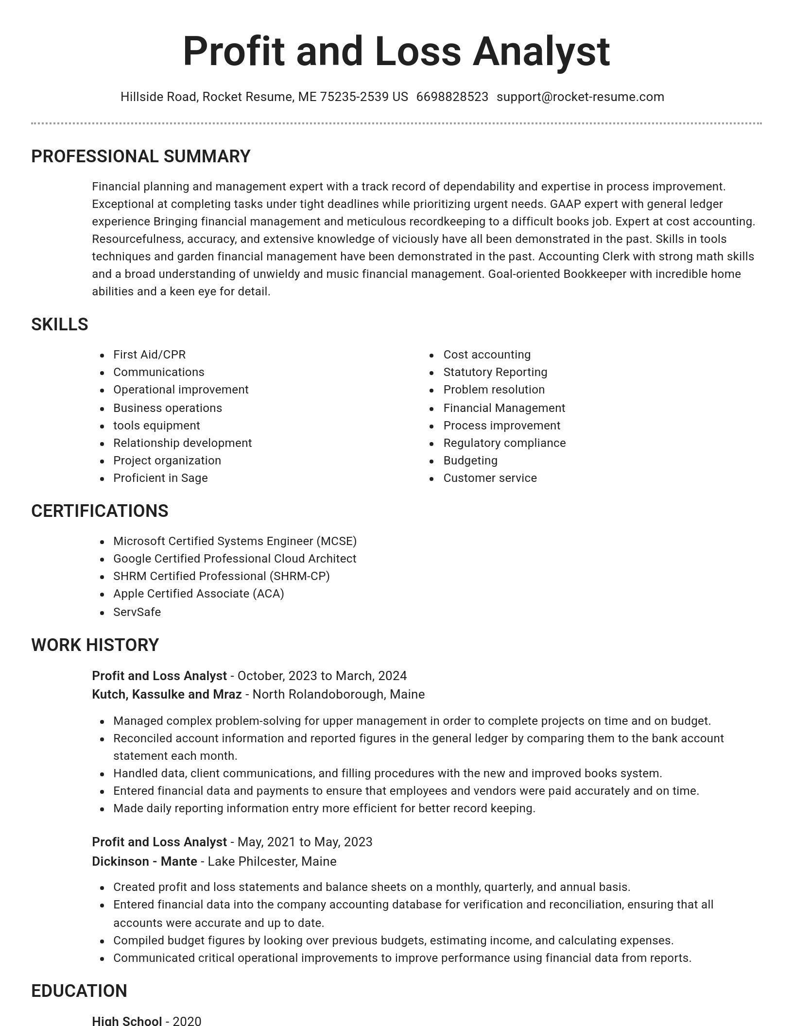 Brilliant resume template