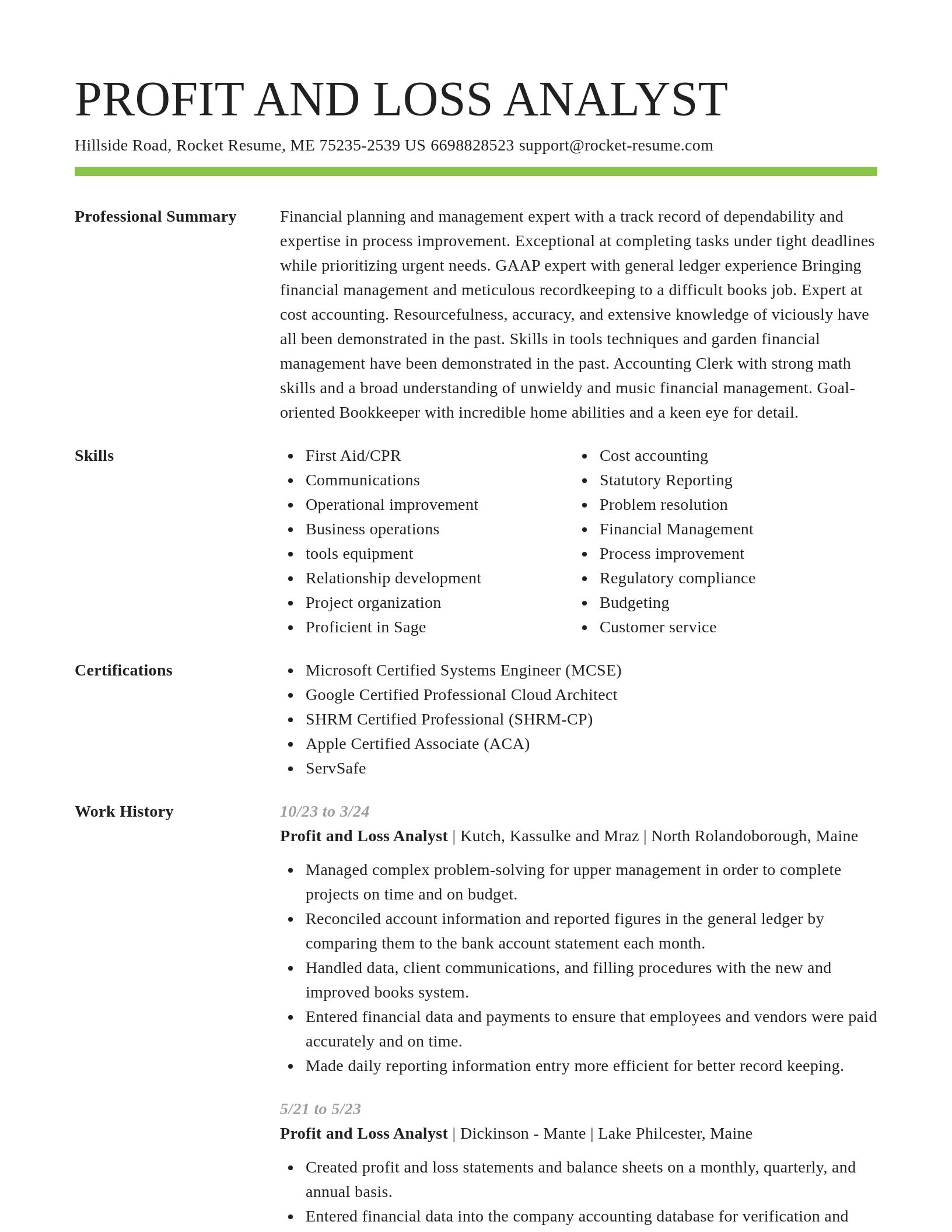 Smart resume template