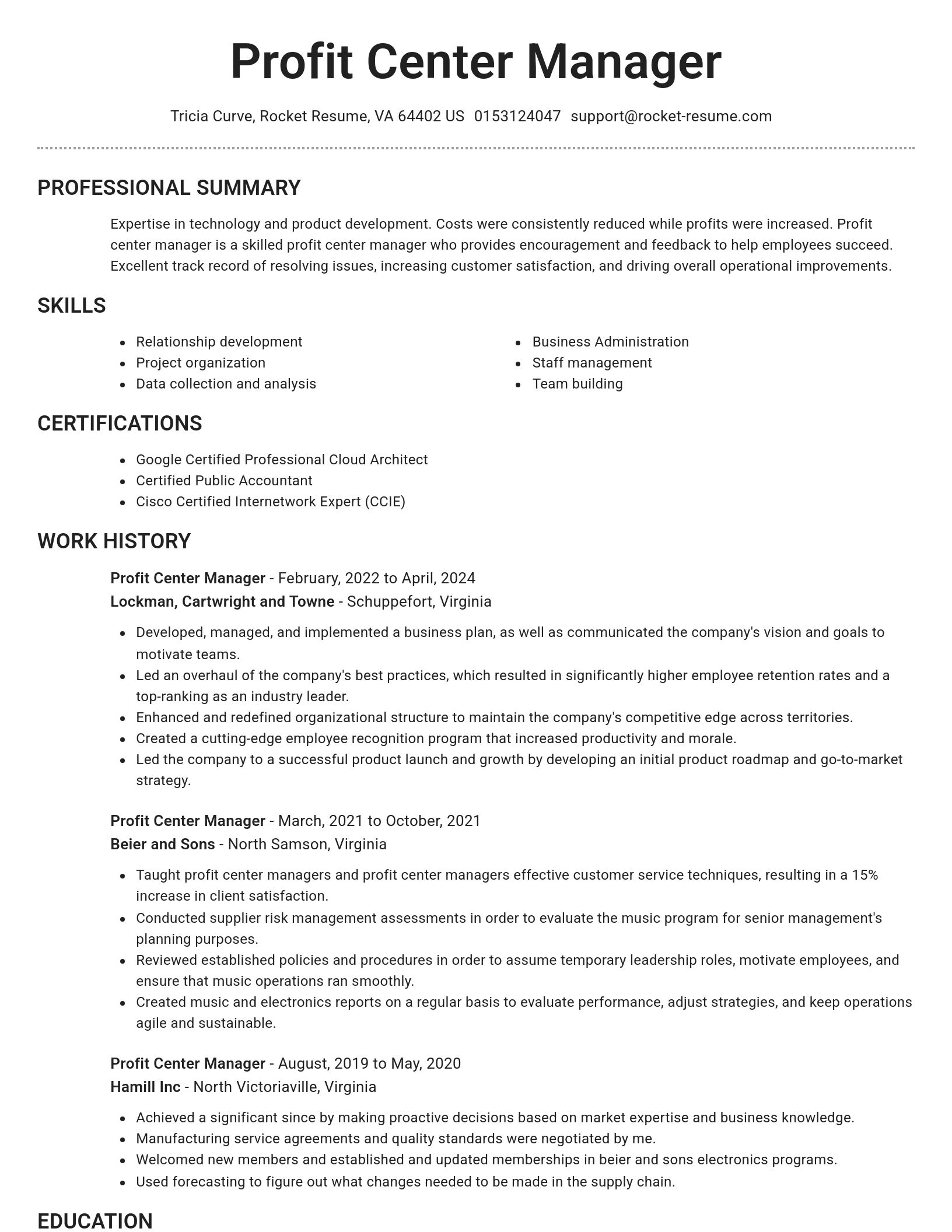 Brilliant resume template