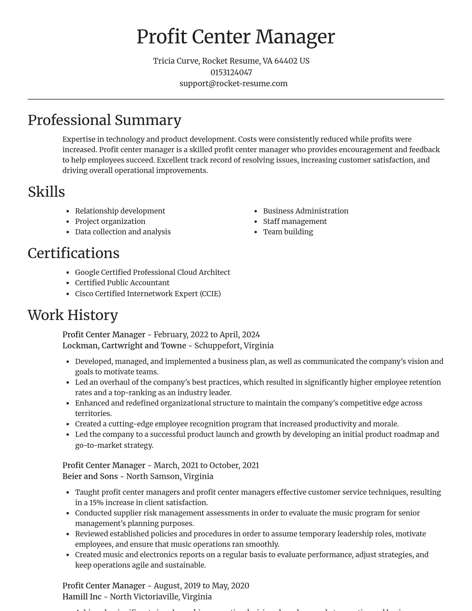 Focal Point resume template