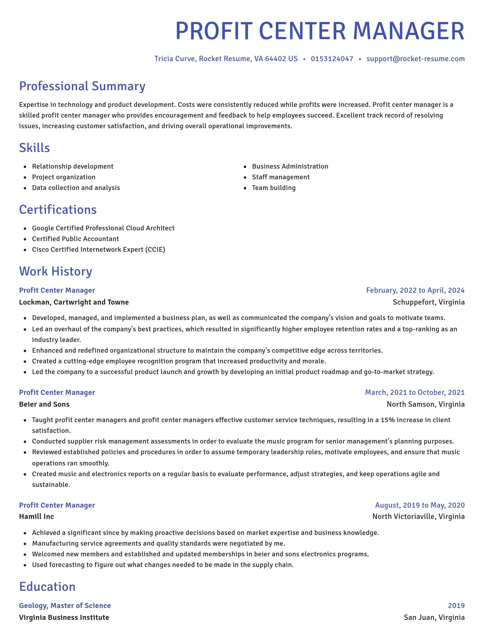 Novel resume template