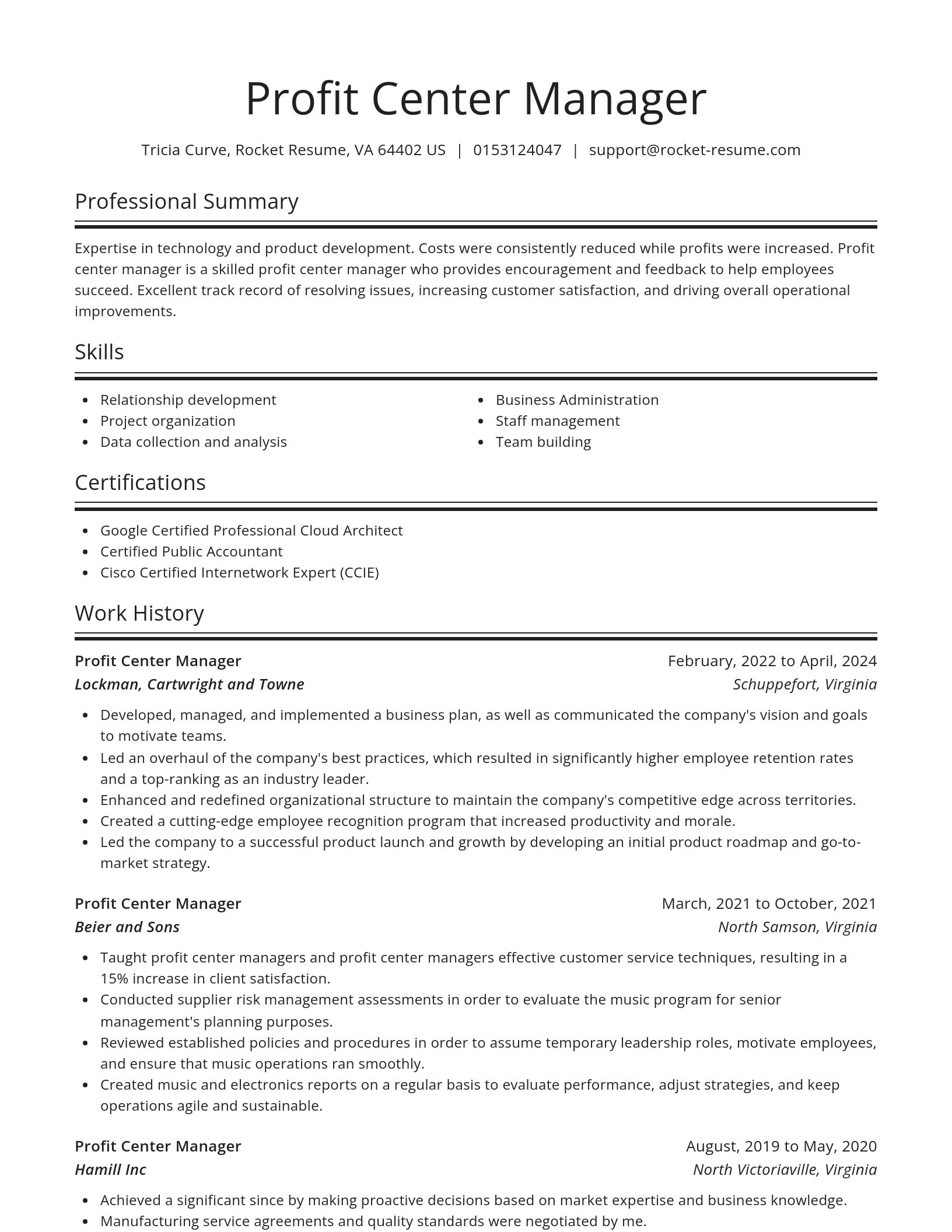 Spotlight resume template